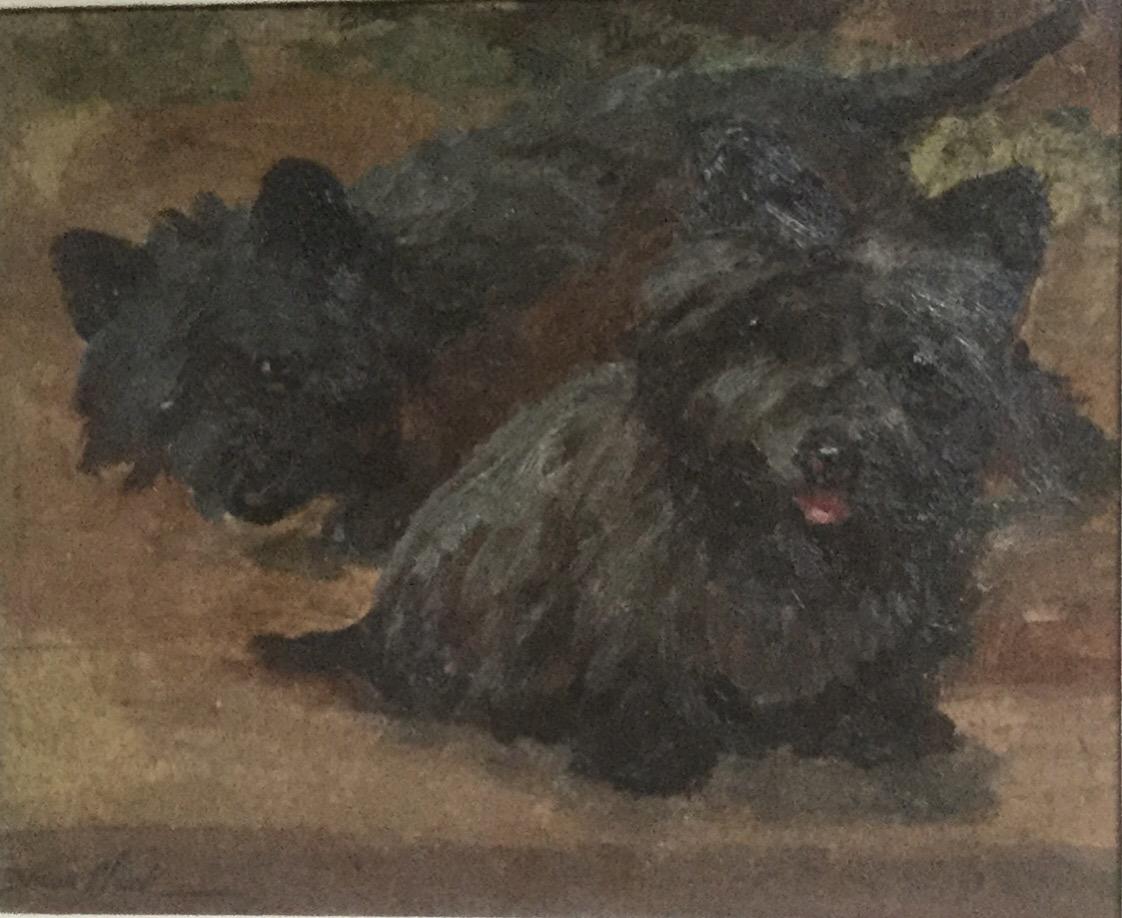 Joseph Dixon Clark Oil Painting ‘Cairn Terriers’ (1 of 3)