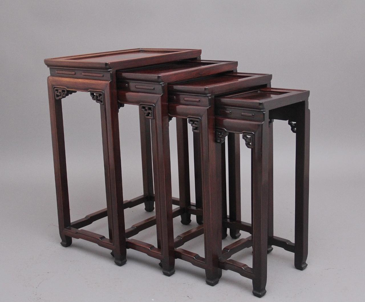 19th Century Antique Chinese Nest of Four Tables (1 of 9)