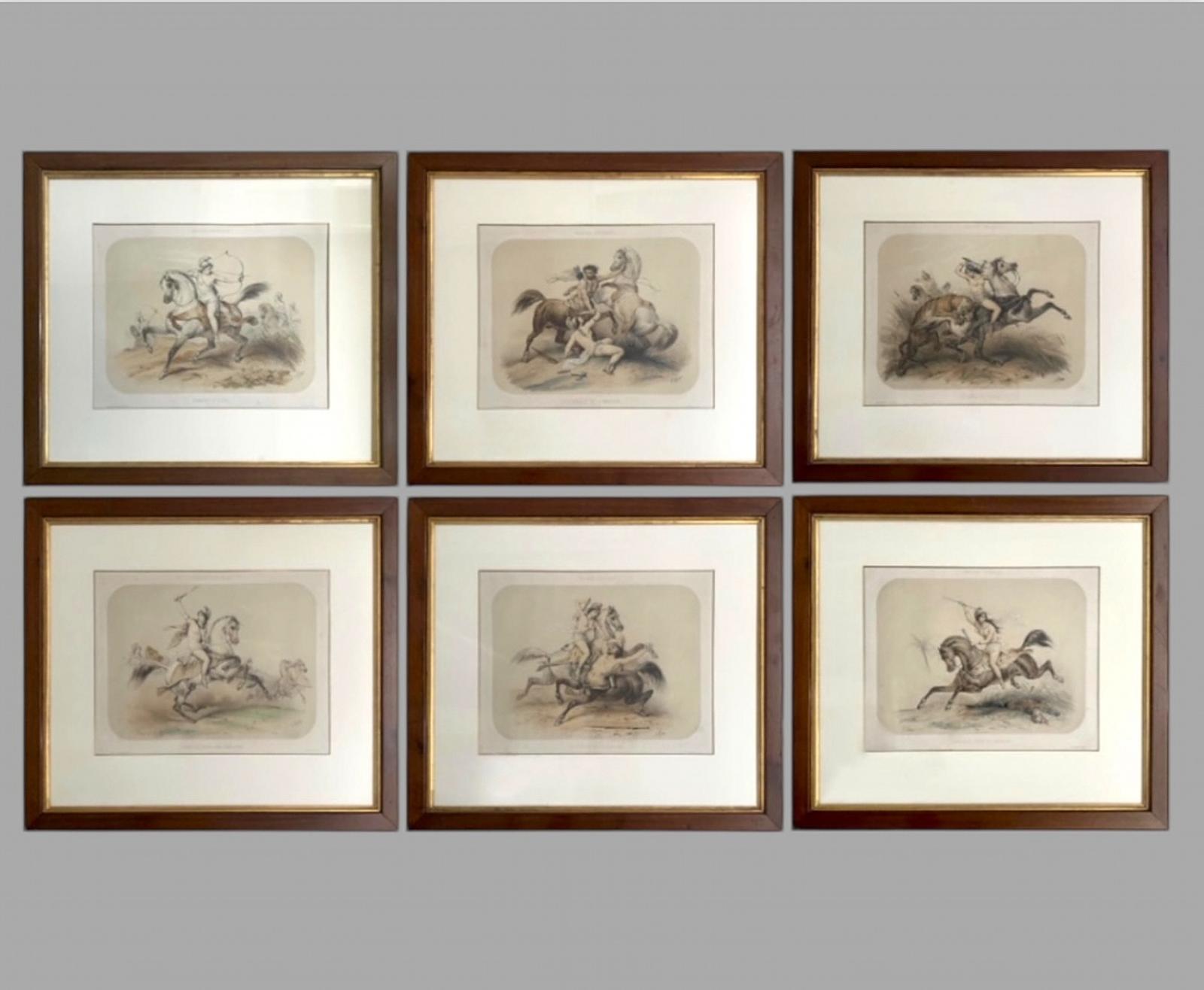 Victor Adam A Fabulous Set of Six Lithographs 1851 'Amazones' (1 of 13)