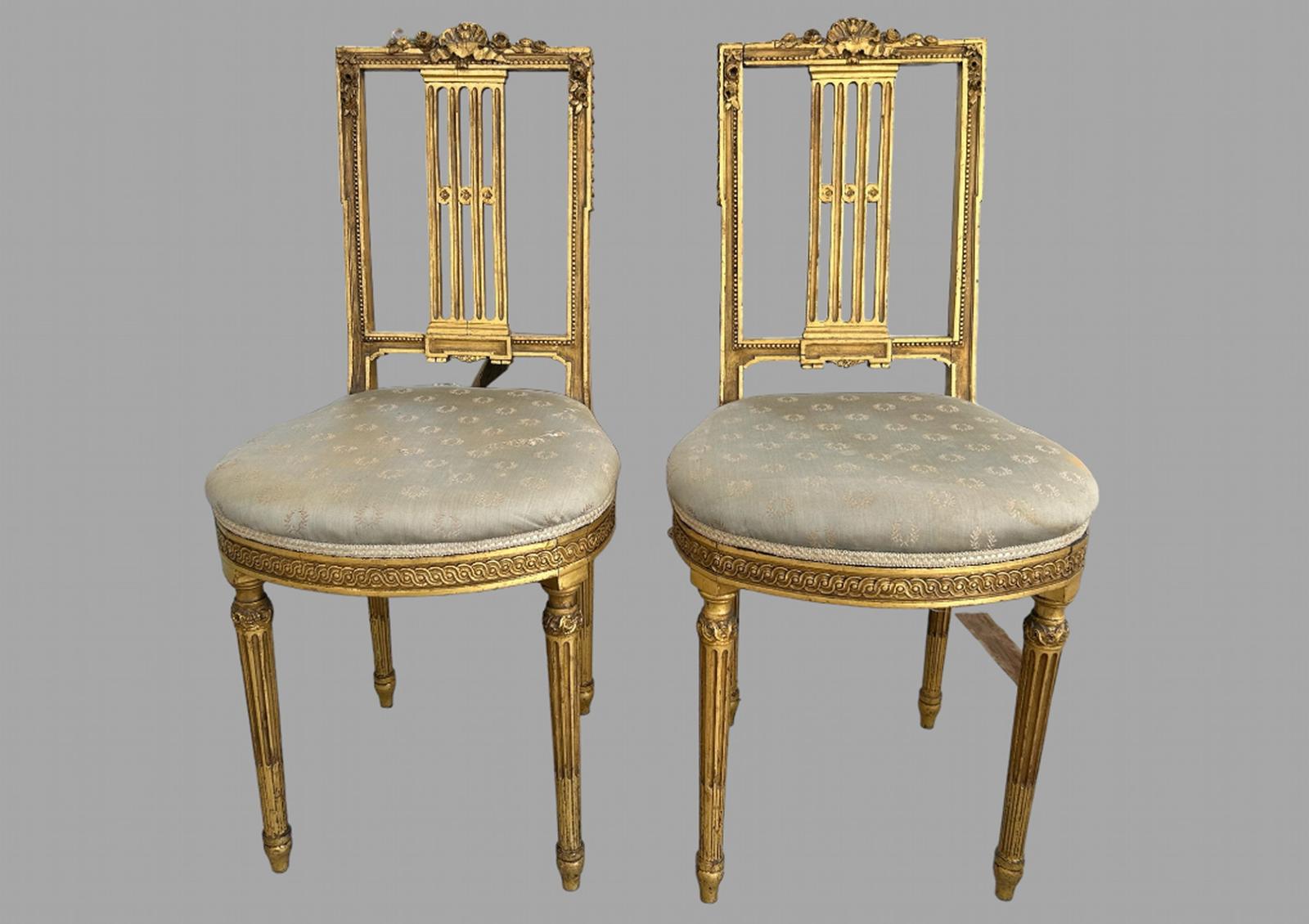 Pair of Very Attractive French Napoleonic era Salon Chairs (1 of 5)