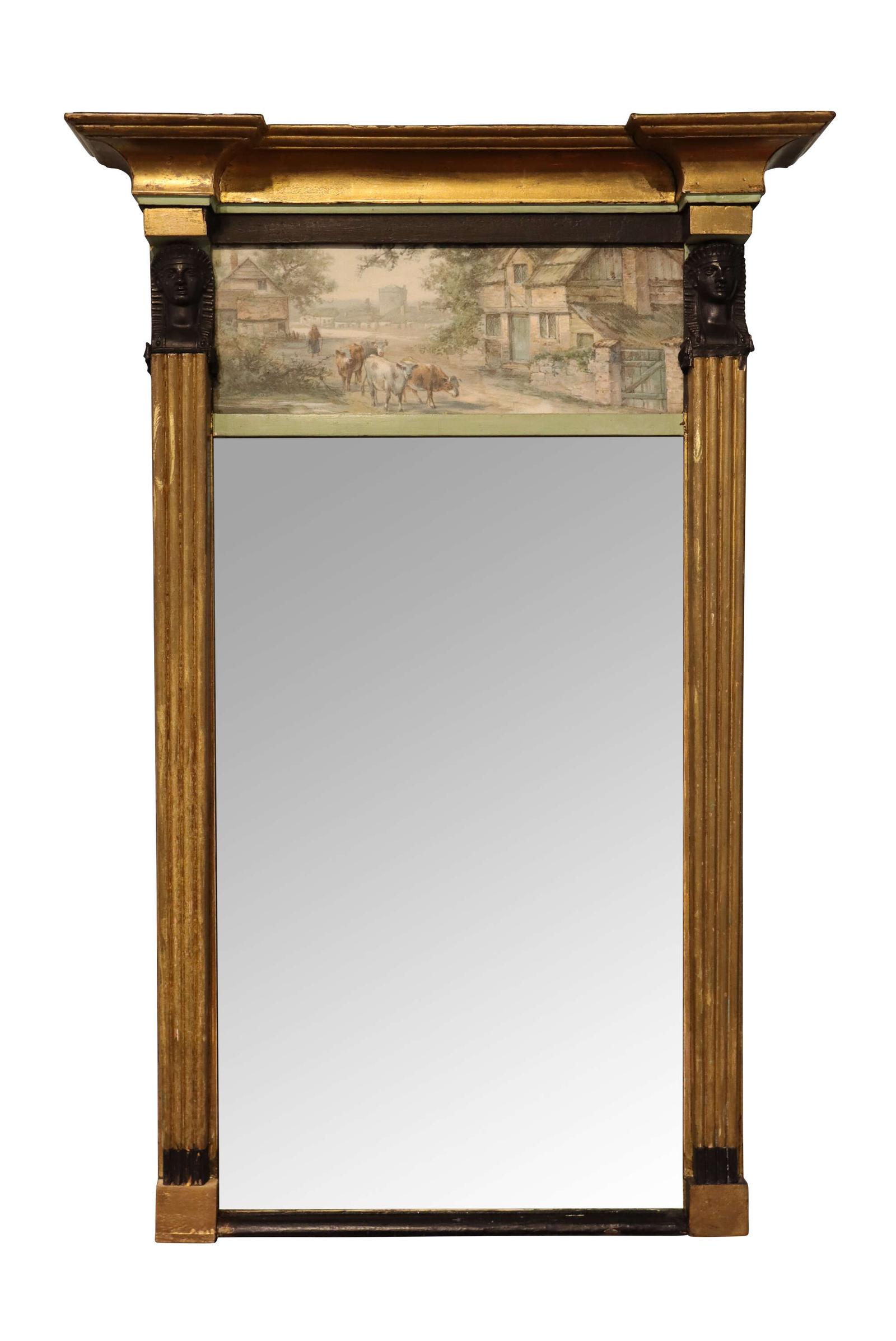 Early 19th Century French Empire / Trumeau Wall Mirror with Painted Panel, Circa 1825 (1 of 4) Early 19th Century French Empire / Trumeau Wall Mirror with Painted Panel, Circa 1825 (1 of 4)