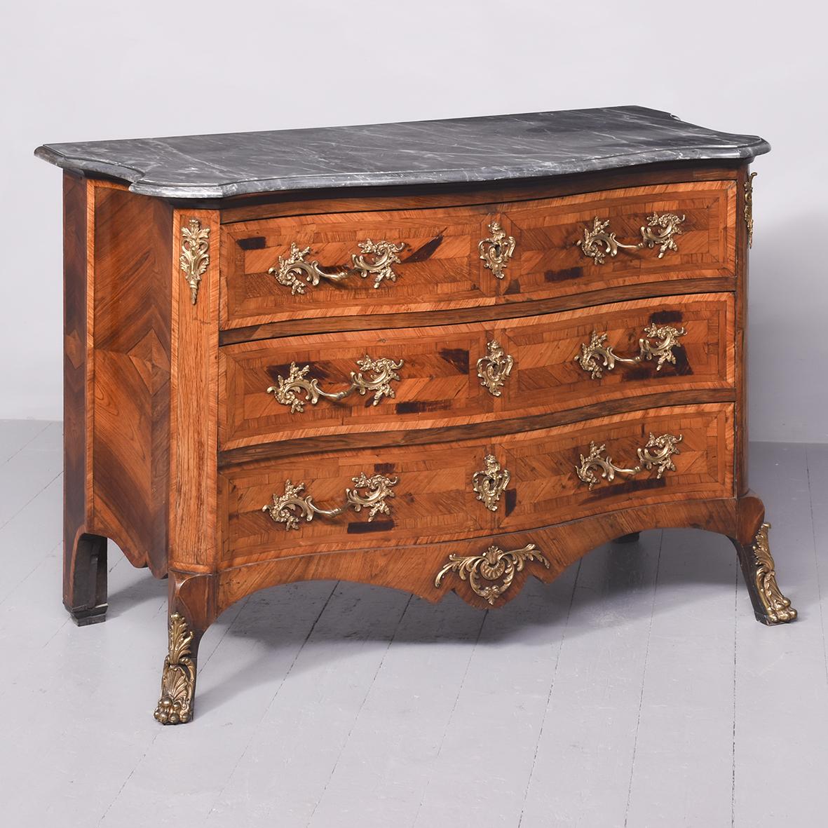 Exceptional French Marble-top Serpentine-front Inlaid Rosewood Commode (1 of 12) Exceptional French Marble-top Serpentine-front Inlaid Rosewood Commode (1 of 12)