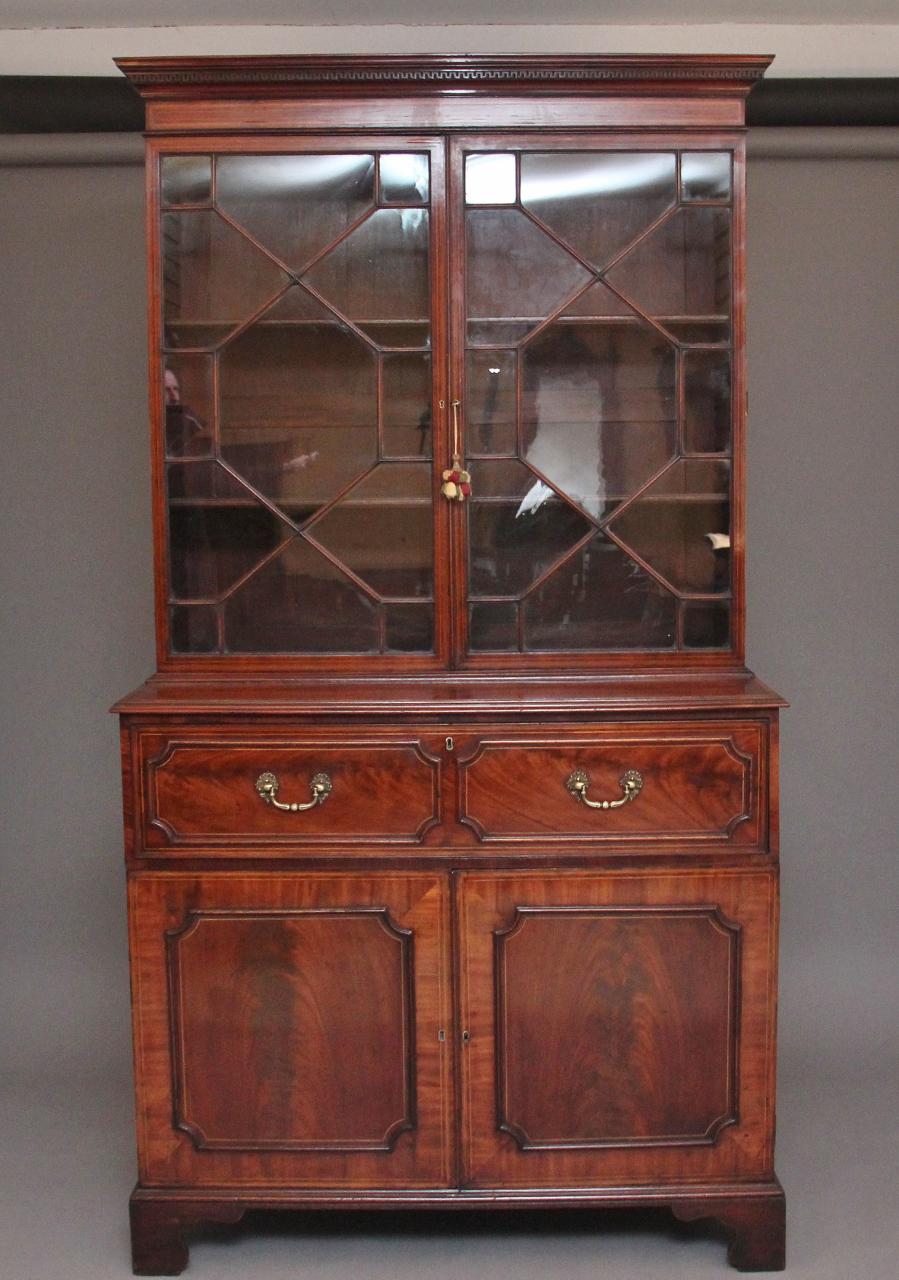 Early 19th Century Flame Mahogany Secretaire Bookcase from the Georgian Period (1 of 17)