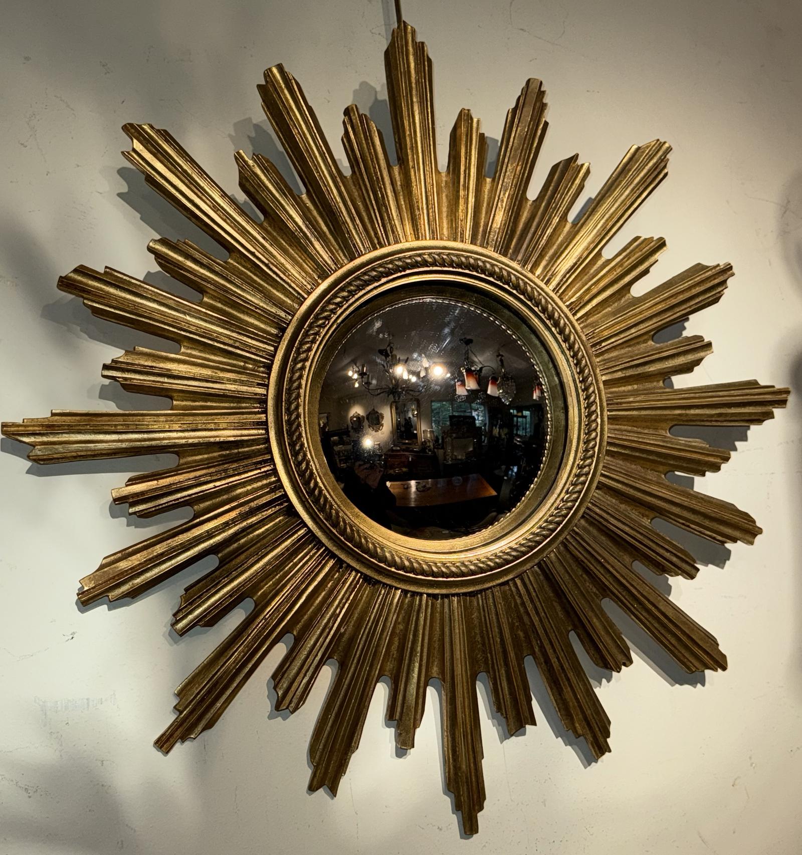Large Mid Century Sunburst Mirror (1 of 4)