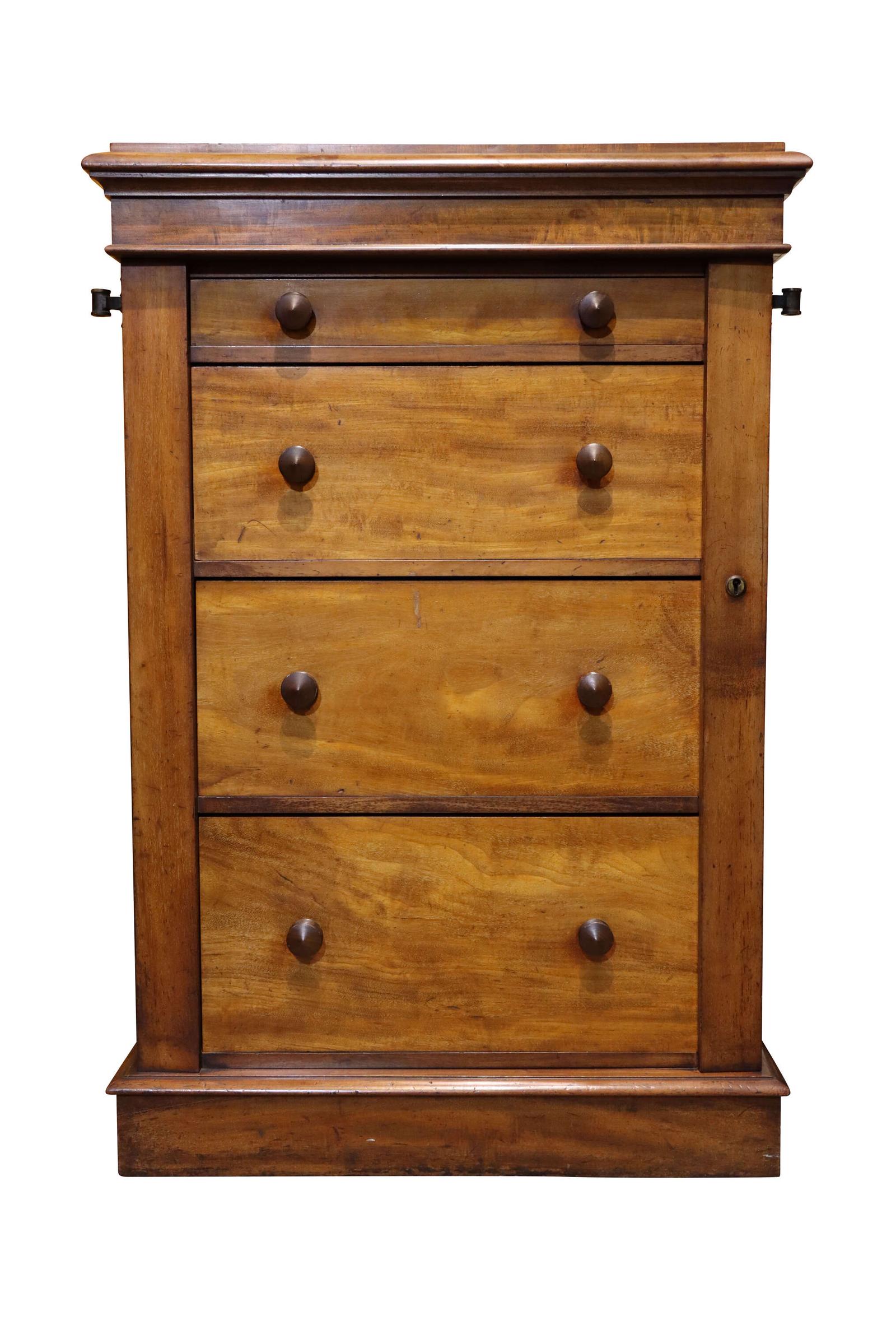 Unusual Victorian Blonde Mahogany Wellington Chest with Candle Sconce Mounts c.1860 (1 of 5) Unusual Victorian Blonde Mahogany Wellington Chest with Candle Sconce Mounts c.1860 (1 of 5)