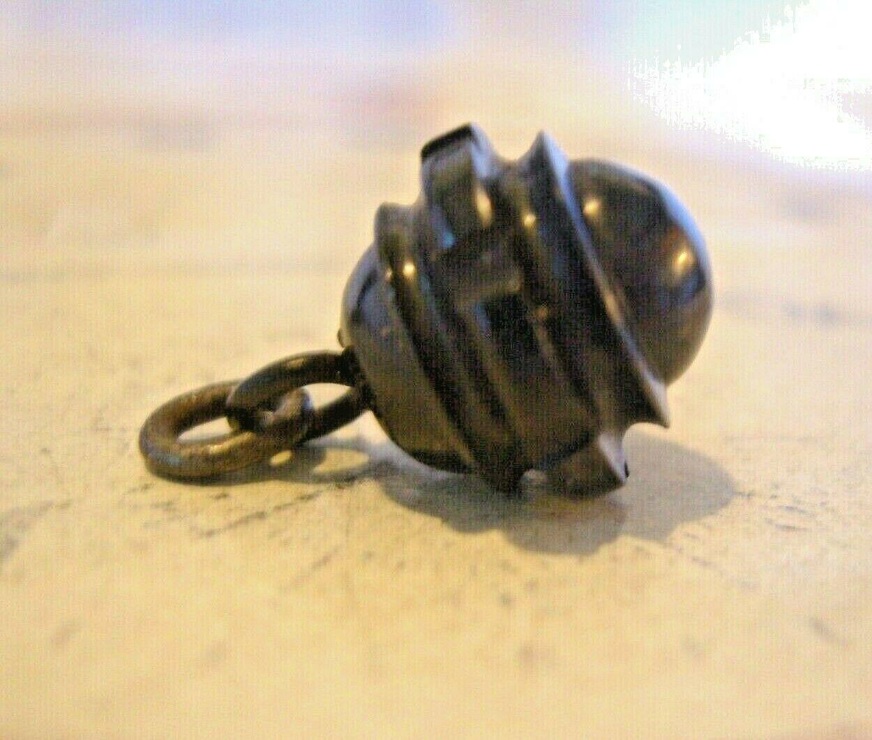 Antique Pocket Watch Chain Fob 1890s Victorian Black Vulcanite Ball Fob (1 of 7)
