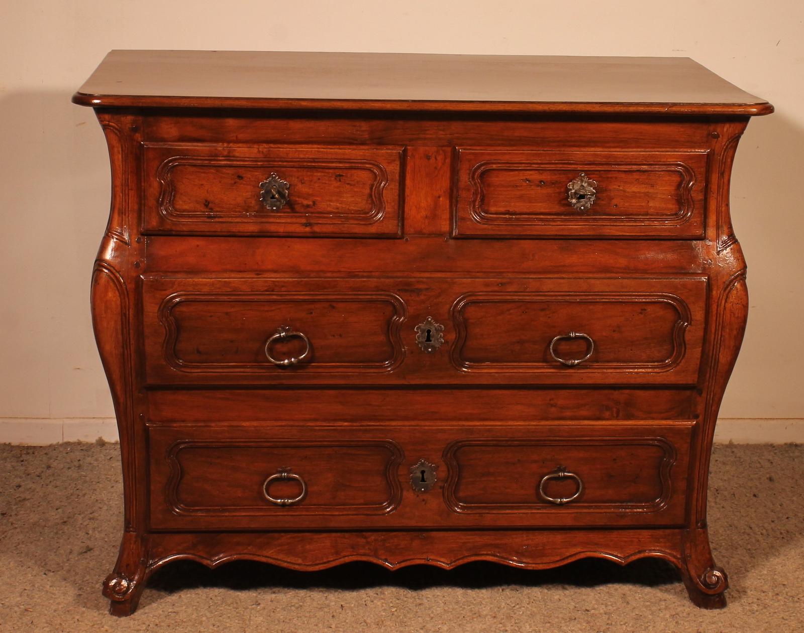 Small Walnut Chest Of Drawers Called Tombeau Commode - 18th Century (1 of 12)