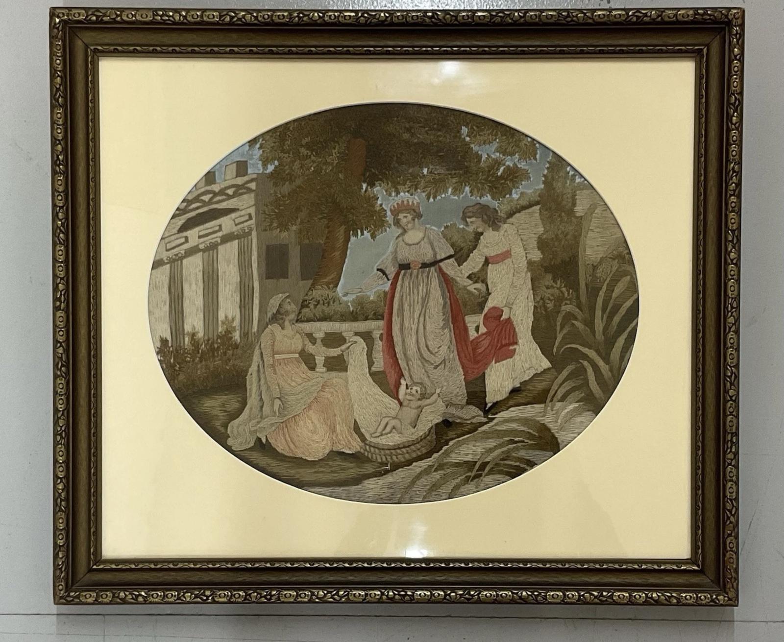 Georgian Needlework Silkwork & Watercolour Features of Three Ladies & Child Antique c.1800 (1 of 7) Georgian Needlework Silkwork & Watercolour Features of Three Ladies & Child Antique c.1800 (1 of 7)