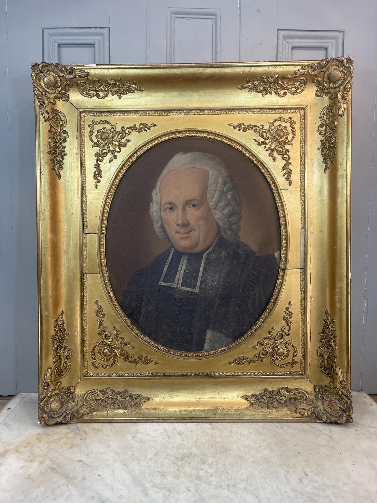 Large Antique French Oil Painting Portrait of a Minister (1 of 2) (1 of 10)