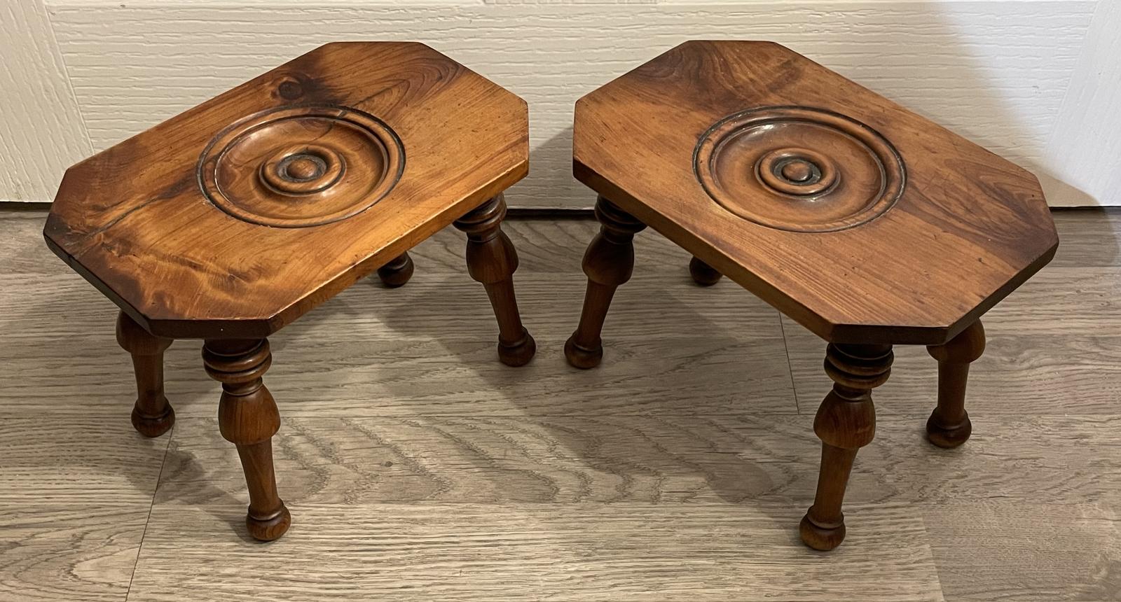 Rare Pair of Regency Yew Candle Stools (1 of 7) Rare Pair of Regency Yew Candle Stools (1 of 7)