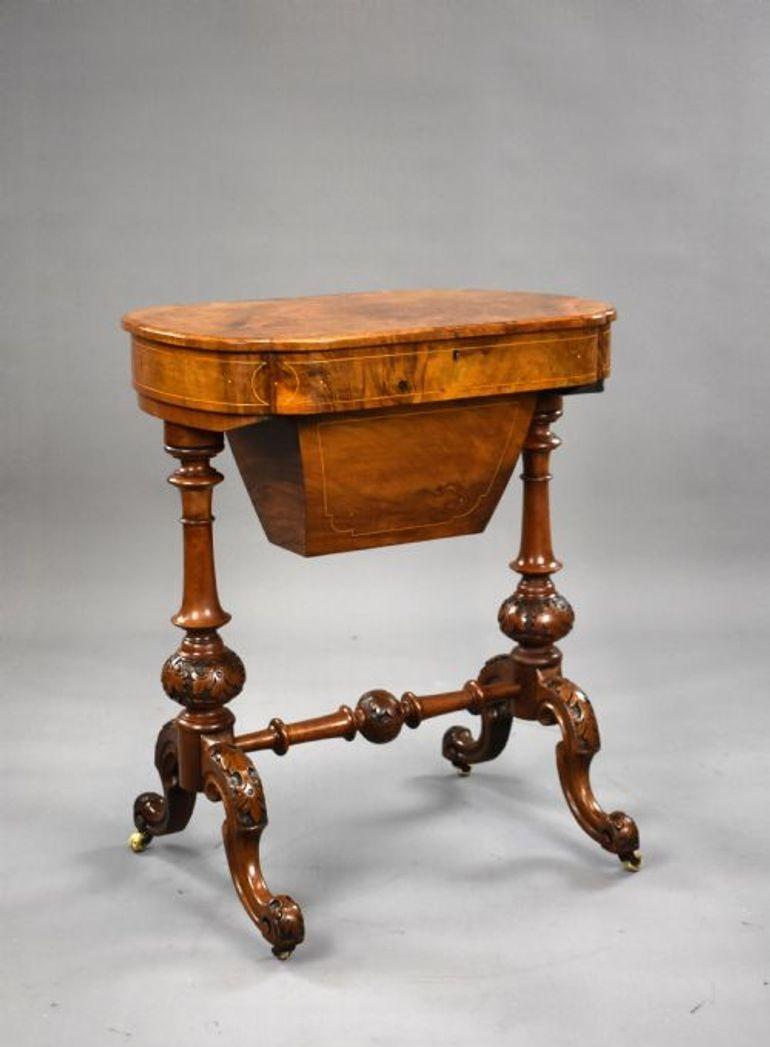 Victorian Burr Walnut Work Table (1 of 6)