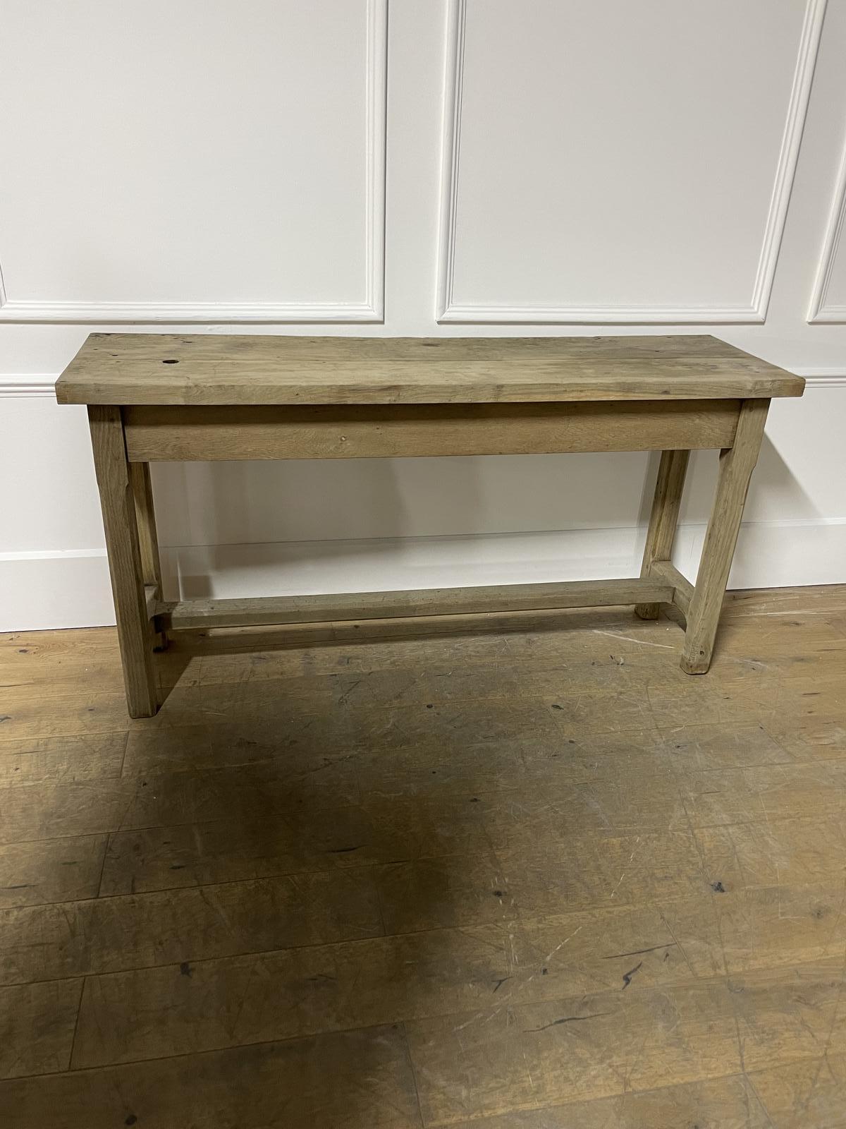 Early 20th Century Scrubbed Oak Console Table (1 of 17)