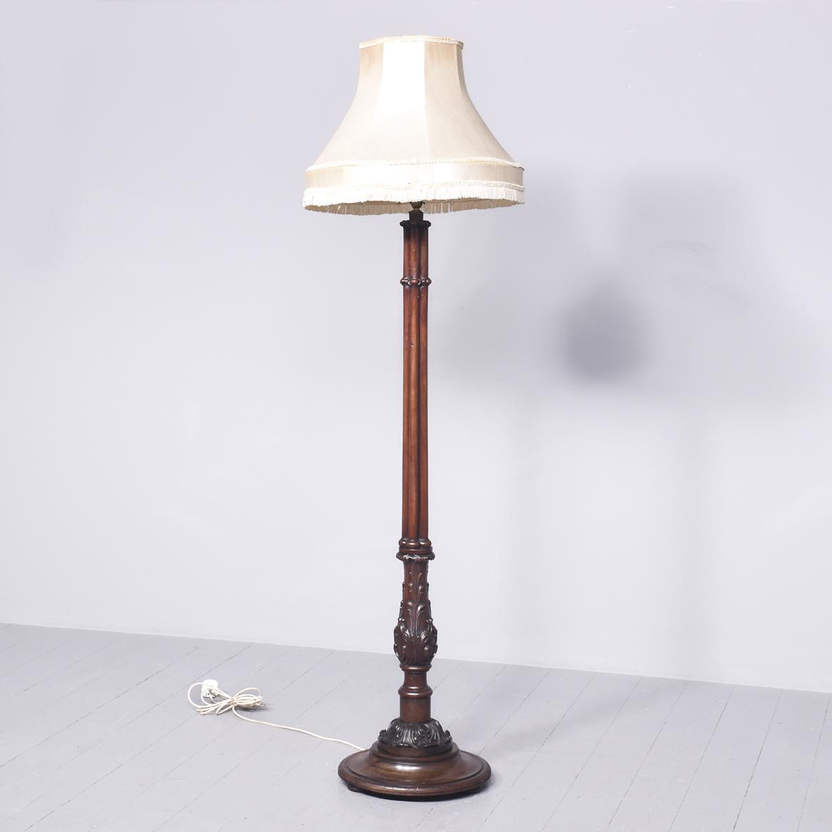 Quality Carved-mahogany Country House Standard Lamp (1 of 8)