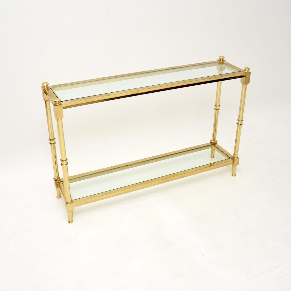 Vintage Spanish Brass and Glass Console Table by Valenti (1 of 9) Vintage Spanish Brass and Glass Console Table by Valenti (1 of 9)