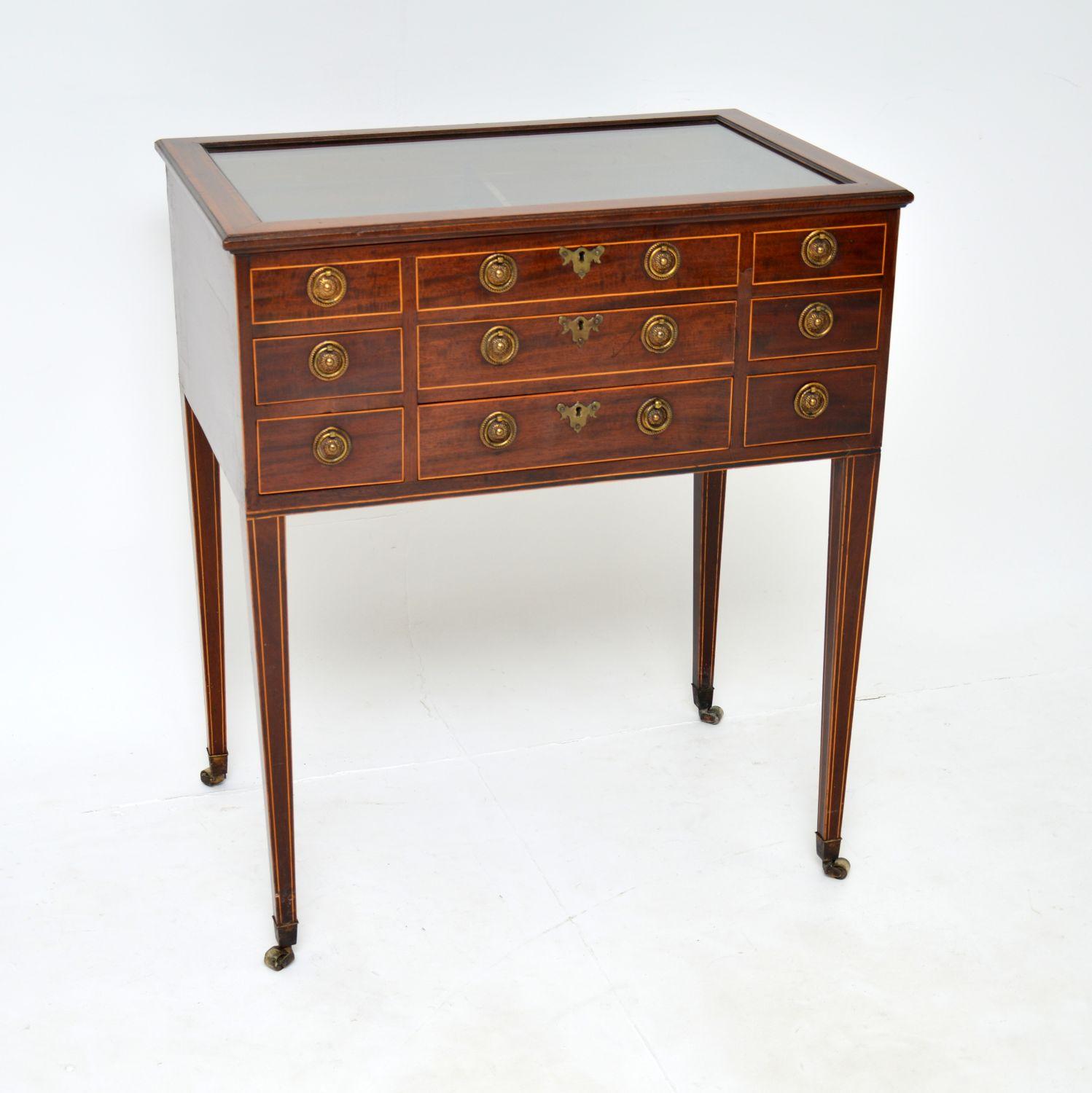 Antique Georgian Inlaid Mahogany Bijouterie Jewellery Case Table (1 of 12) Antique Georgian Inlaid Mahogany Bijouterie Jewellery Case Table (1 of 12)