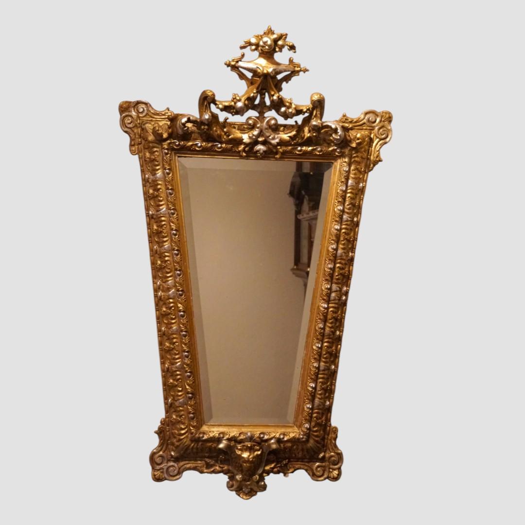 Antique Gilt & Silver-gilt Trapezoidal Mirror (1 of 9) Antique Gilt & Silver-gilt Trapezoidal Mirror (1 of 9)