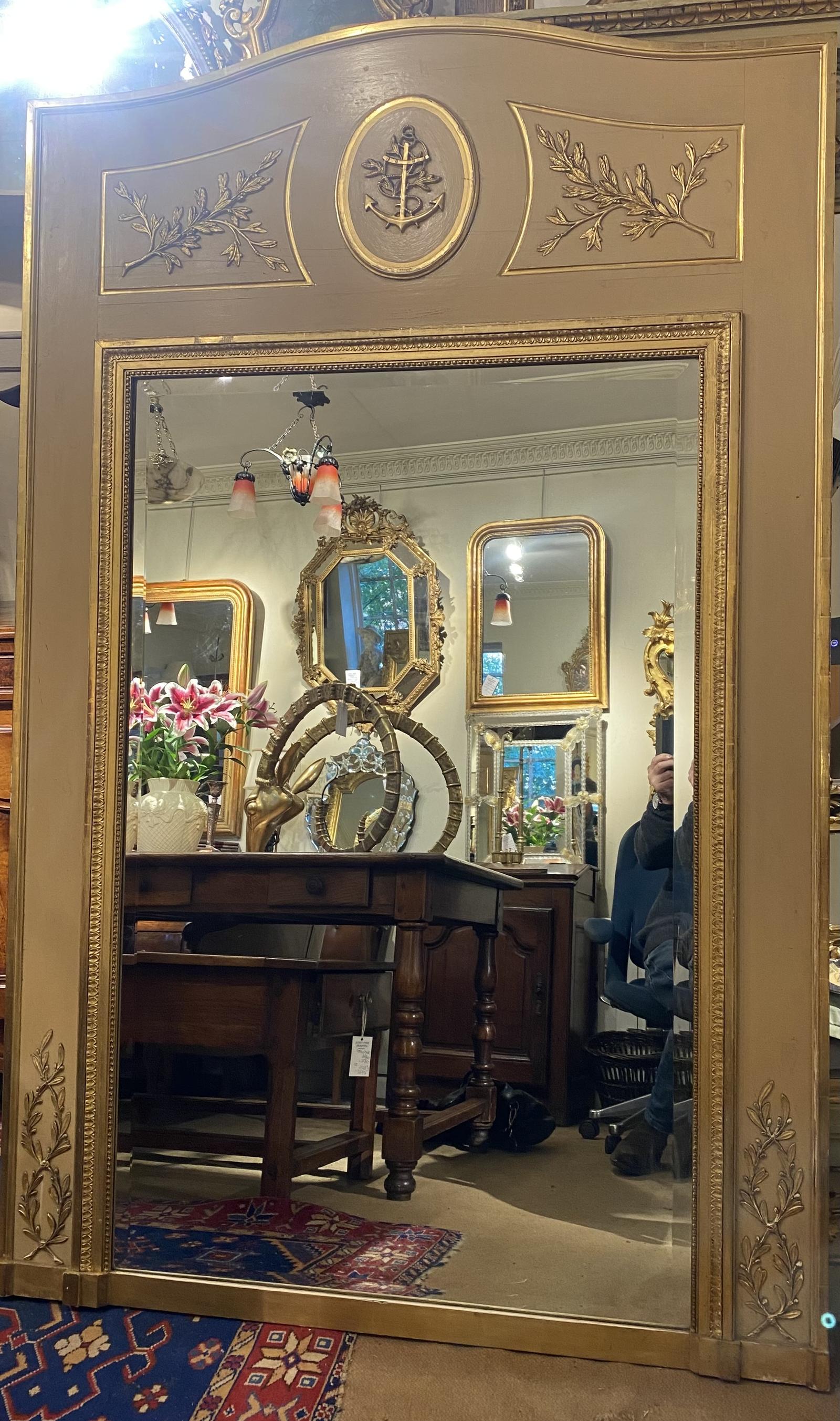 French Trumeau Mirror with Anchor Motif (1 of 7)