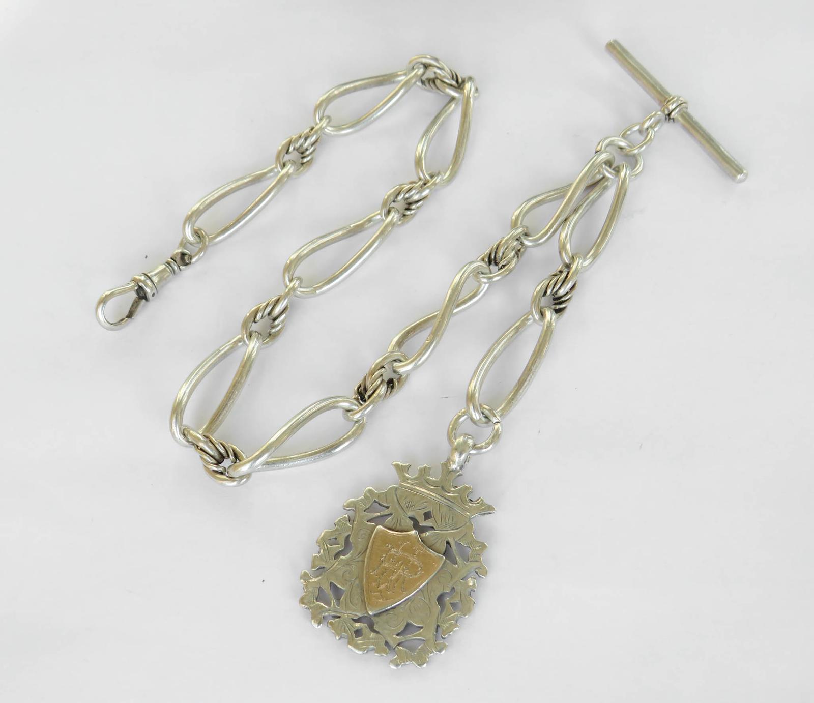 Large Antique Silver Watch Chain, 1899 (1 of 4) Large Antique Silver Watch Chain, 1899 (1 of 4)