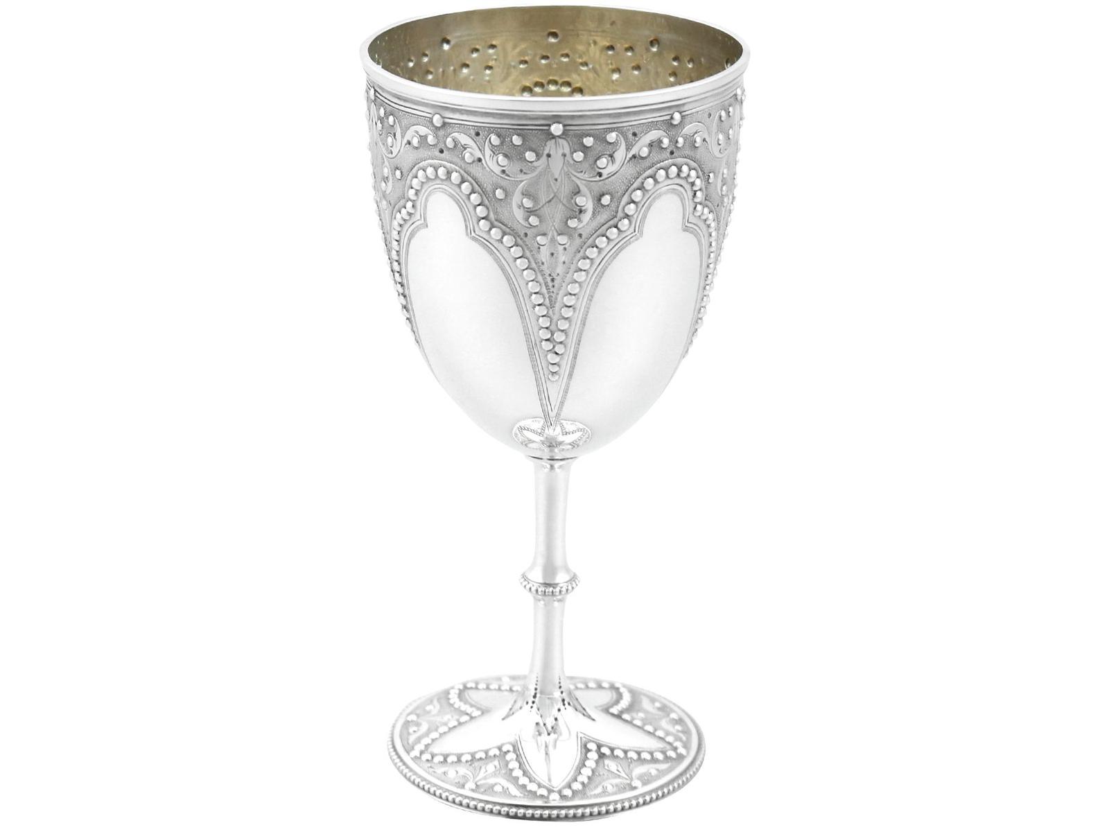 Antique Victorian Sterling Silver Wine Goblet 1869 (1 of 9)