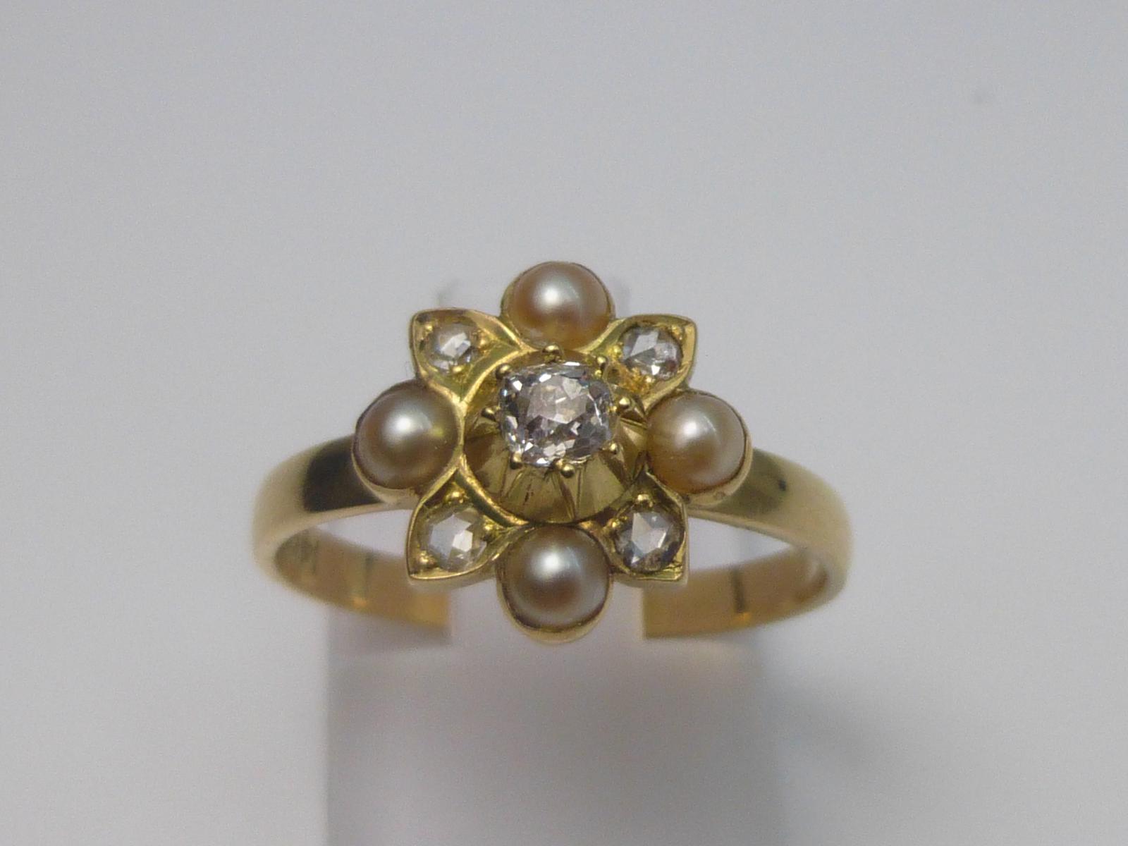 Victorian Diamond & Pearl Ring (1 of 6)