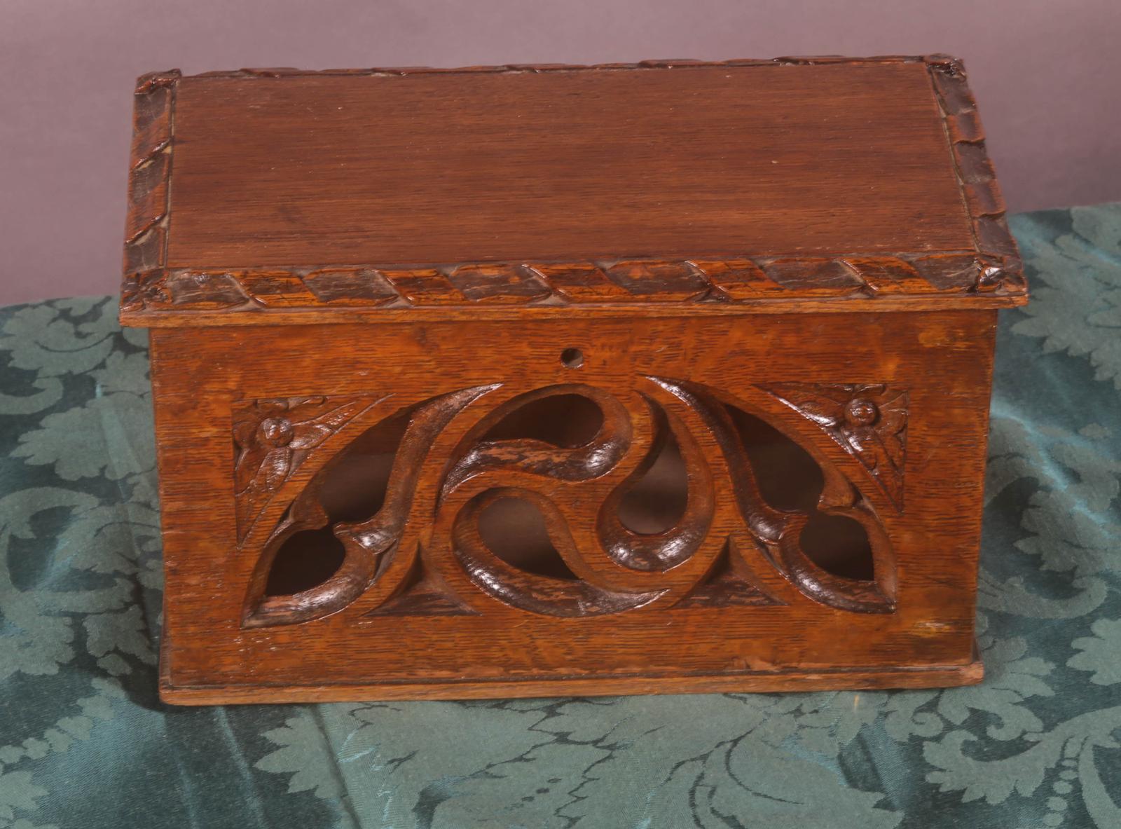 Small 19th Century Gothic Box in Oak (1 of 5)