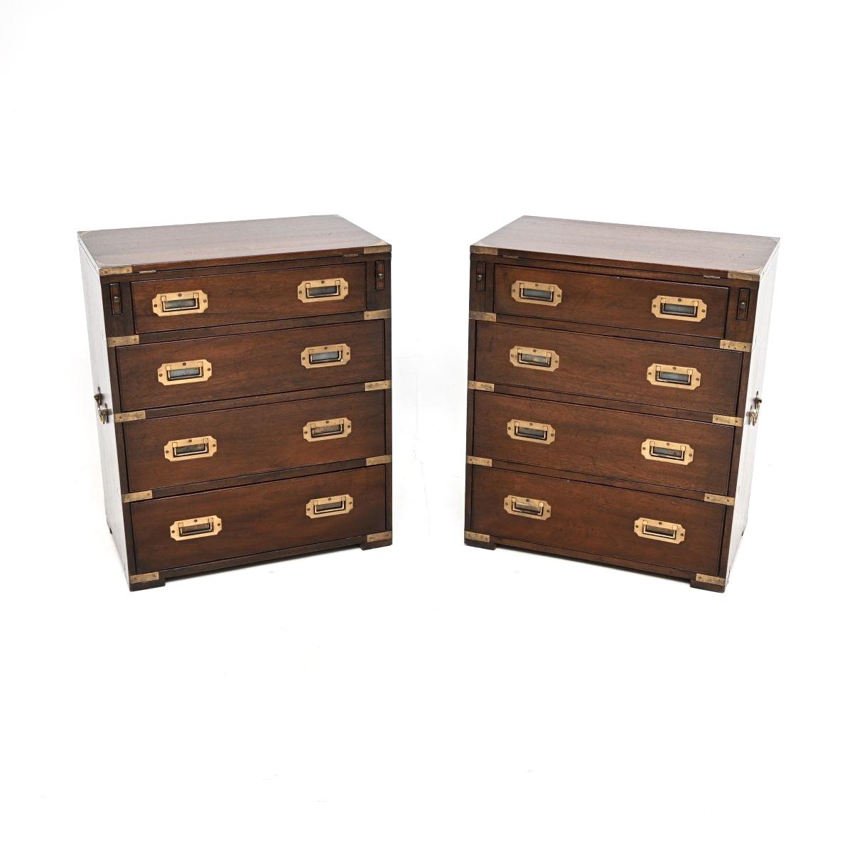 Pair of Mahogany Military Campaign Bachelor Chest of Drawers (1 of 10) Pair of Mahogany Military Campaign Bachelor Chest of Drawers (1 of 10)