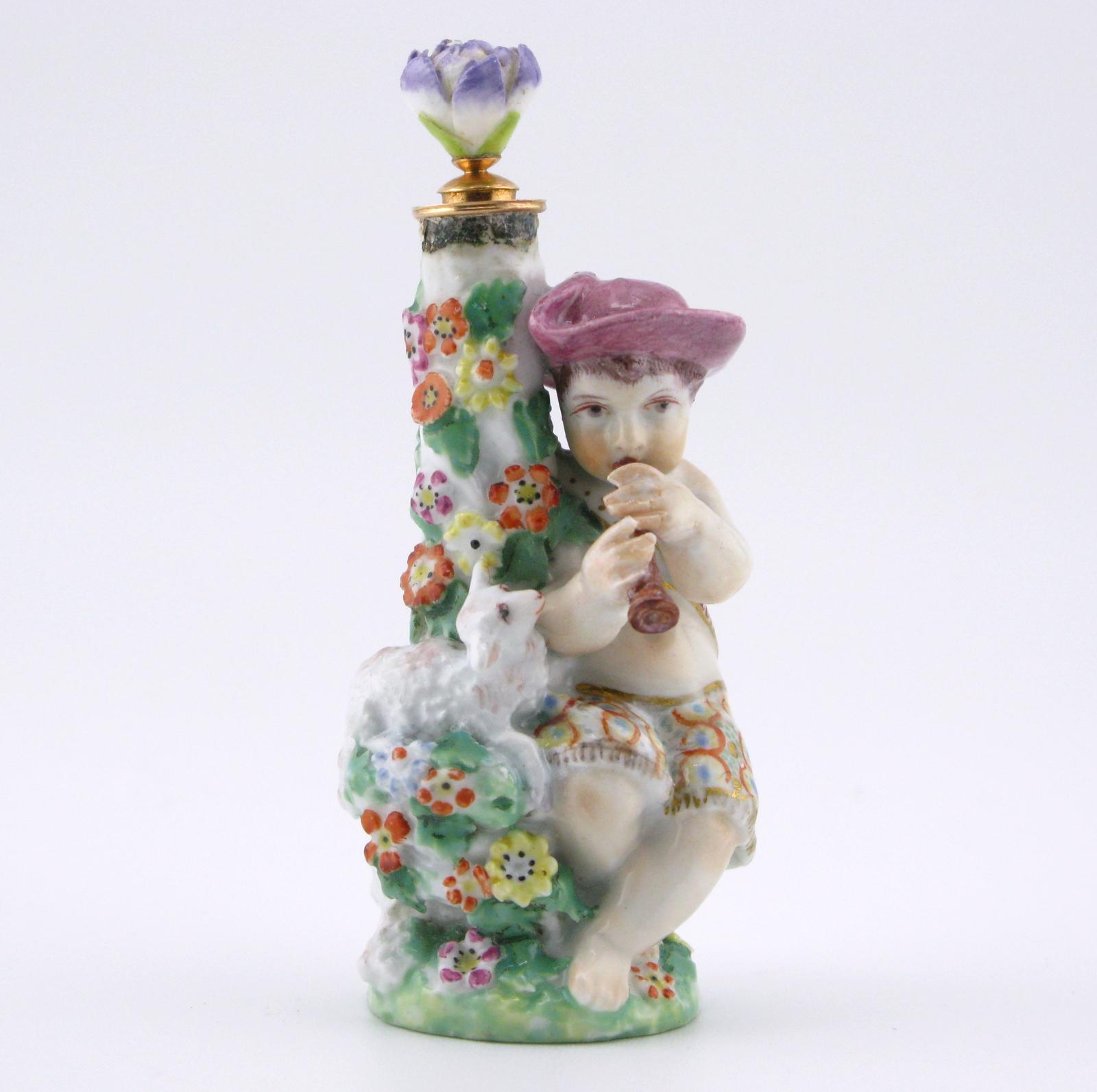 Chelsea Porcelain Figural Scent Bottle - 18th Century c.1768 (1 of 14)