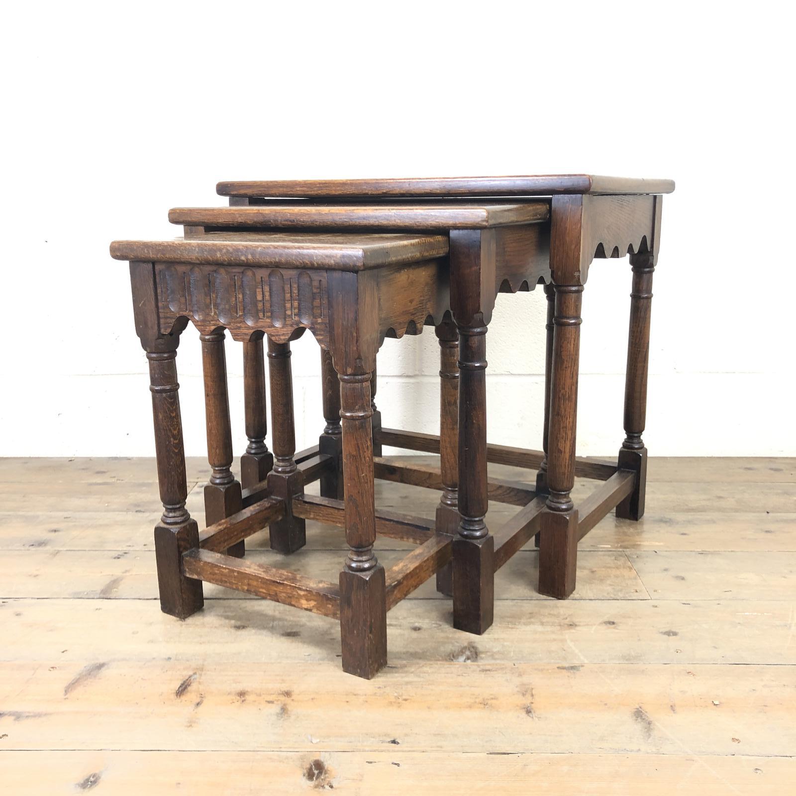 Early 20th Century Oak Nest of Side Tables (1 of 10) Early 20th Century Oak Nest of Side Tables (1 of 10)