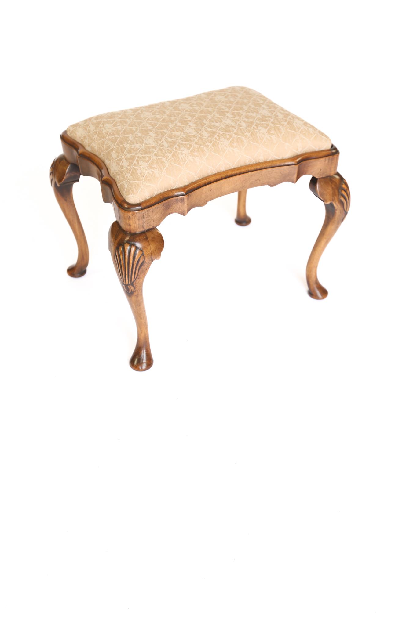 Georgian Style Walnut Shaped Stool Circa 1920s (1 of 8)