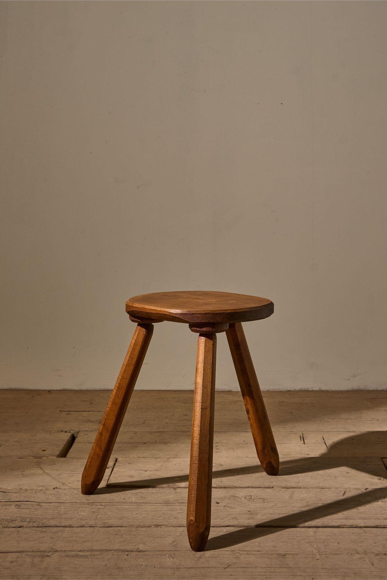 Mid 20th Century Solid Teak Stool - Circular (1 of 5) Mid 20th Century Solid Teak Stool - Circular (1 of 5)