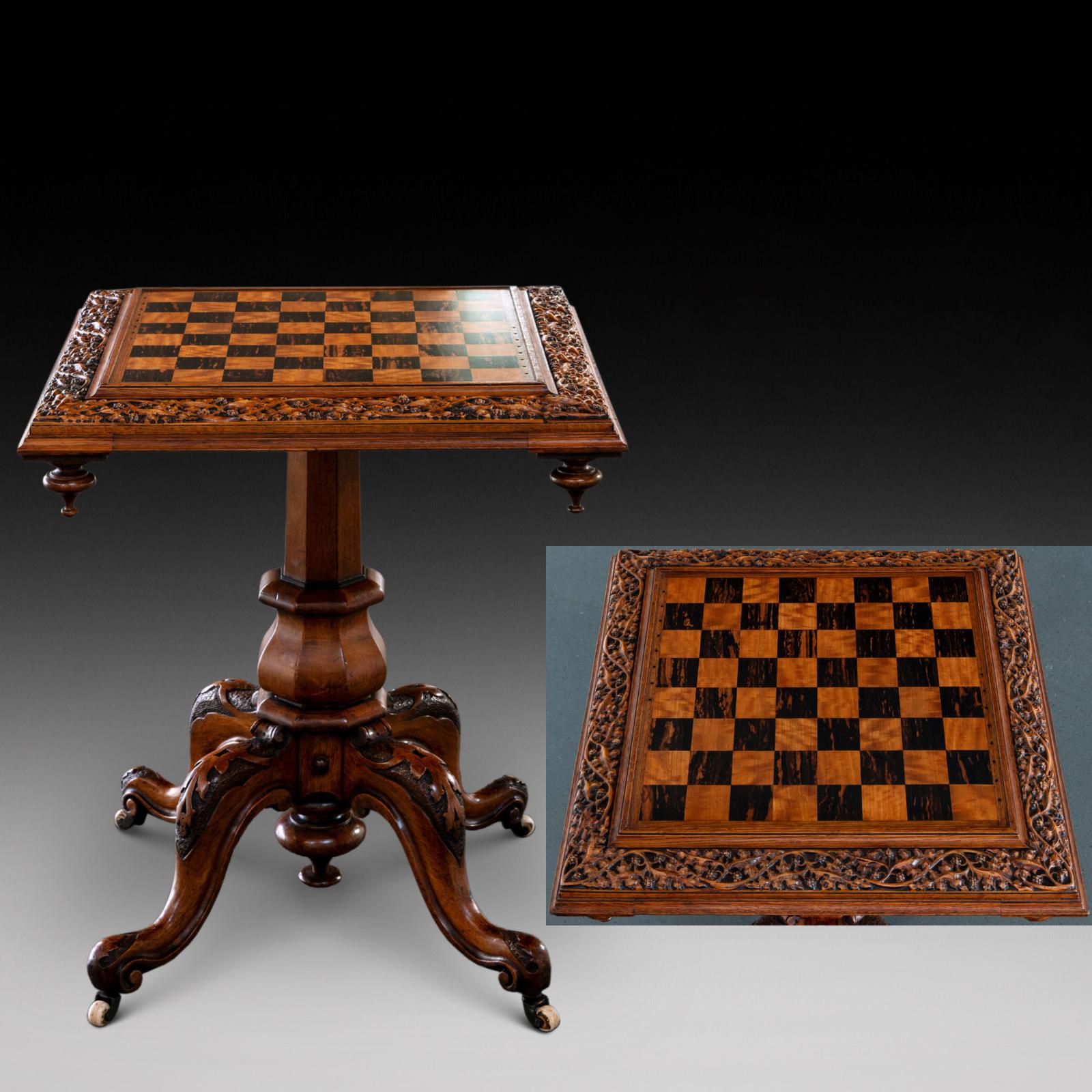Victorian Pollard Oak Tilt-top Chess Table (1 of 10) Victorian Pollard Oak Tilt-top Chess Table (1 of 10)