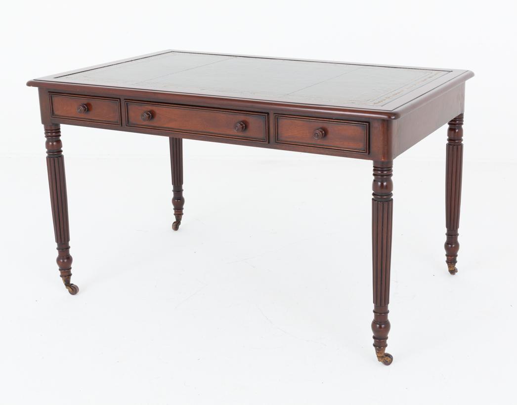 Regency 3 Drawer Mahogany Library Table (1 of 6)
