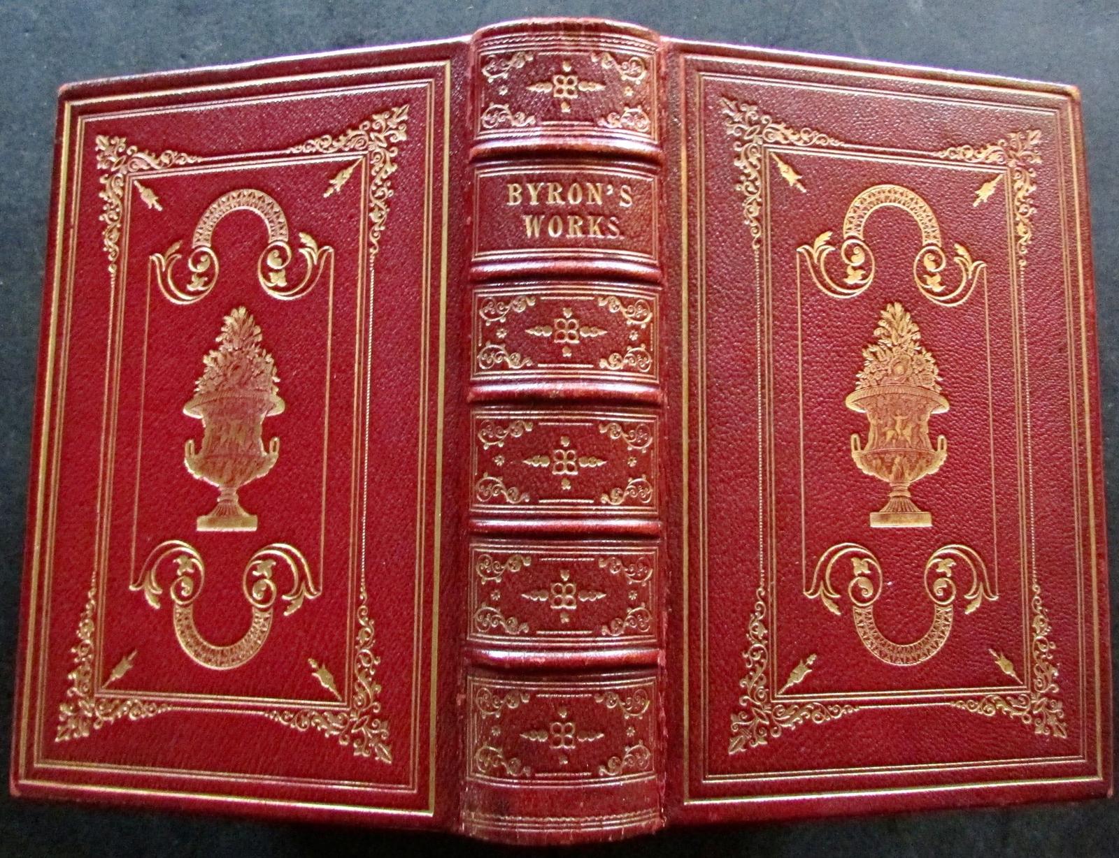 1855 The Poetical Works of Lord Byron Copyright Edition Full Red Leather Binding (1 of 3)