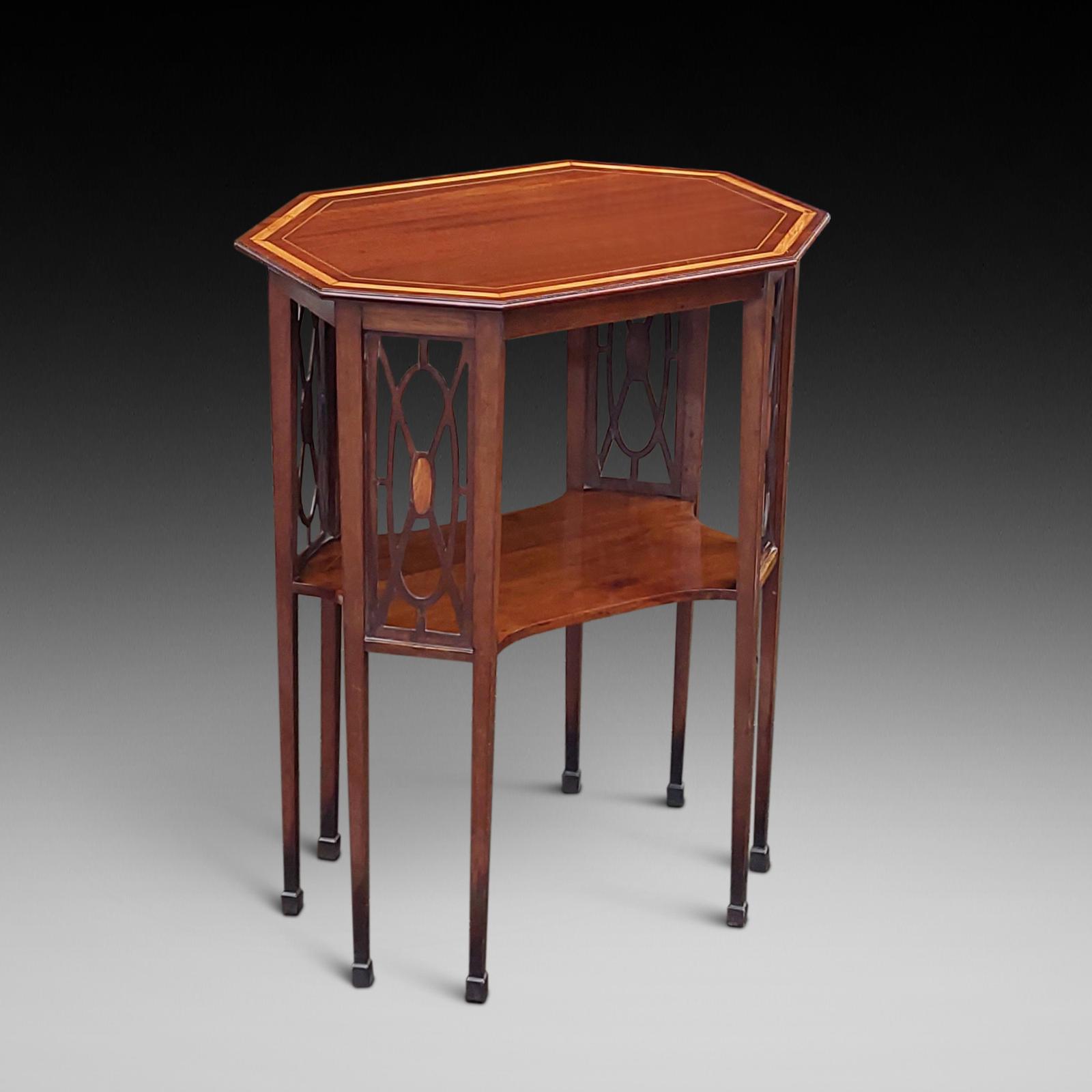 Edwardian Inlaid Mahogany Two Tier Occasional Table (1 of 6)