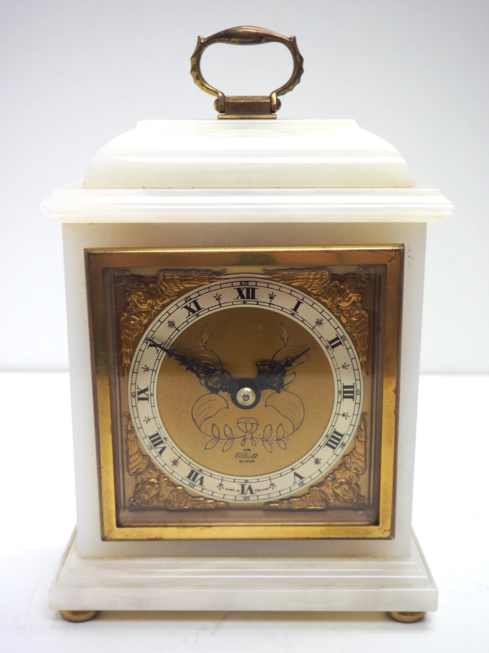 Solid Marble Vintage Mantel Clock Caddy Top Bracket Clock by Elliott of London (1 of 5) Solid Marble Vintage Mantel Clock Caddy Top Bracket Clock by Elliott of London (1 of 5)