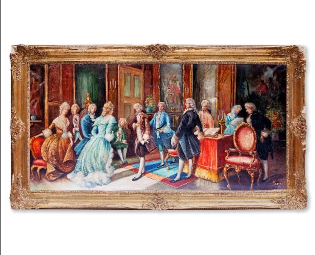 Framed 19th Century Oleograph of Signing The Declaration of Independence (1 of 4)