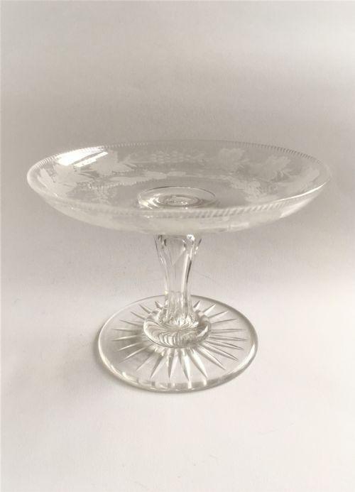 Lovely Victorian Fruiting Vine Etched Tazza (1 of 7)