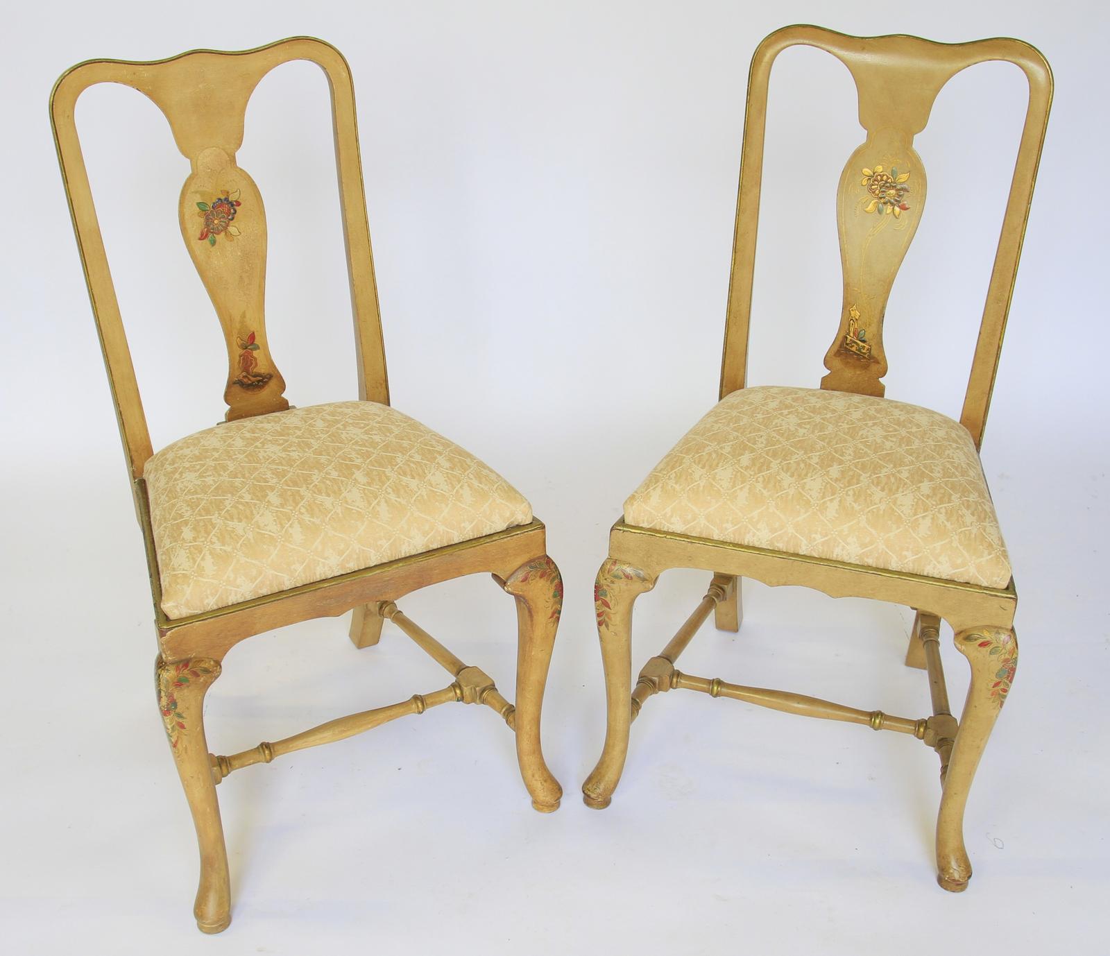 Fine Pair Chinoiserie Decorated Side Chairs Circa 1900 (1 of 3) Fine Pair Chinoiserie Decorated Side Chairs Circa 1900 (1 of 3)