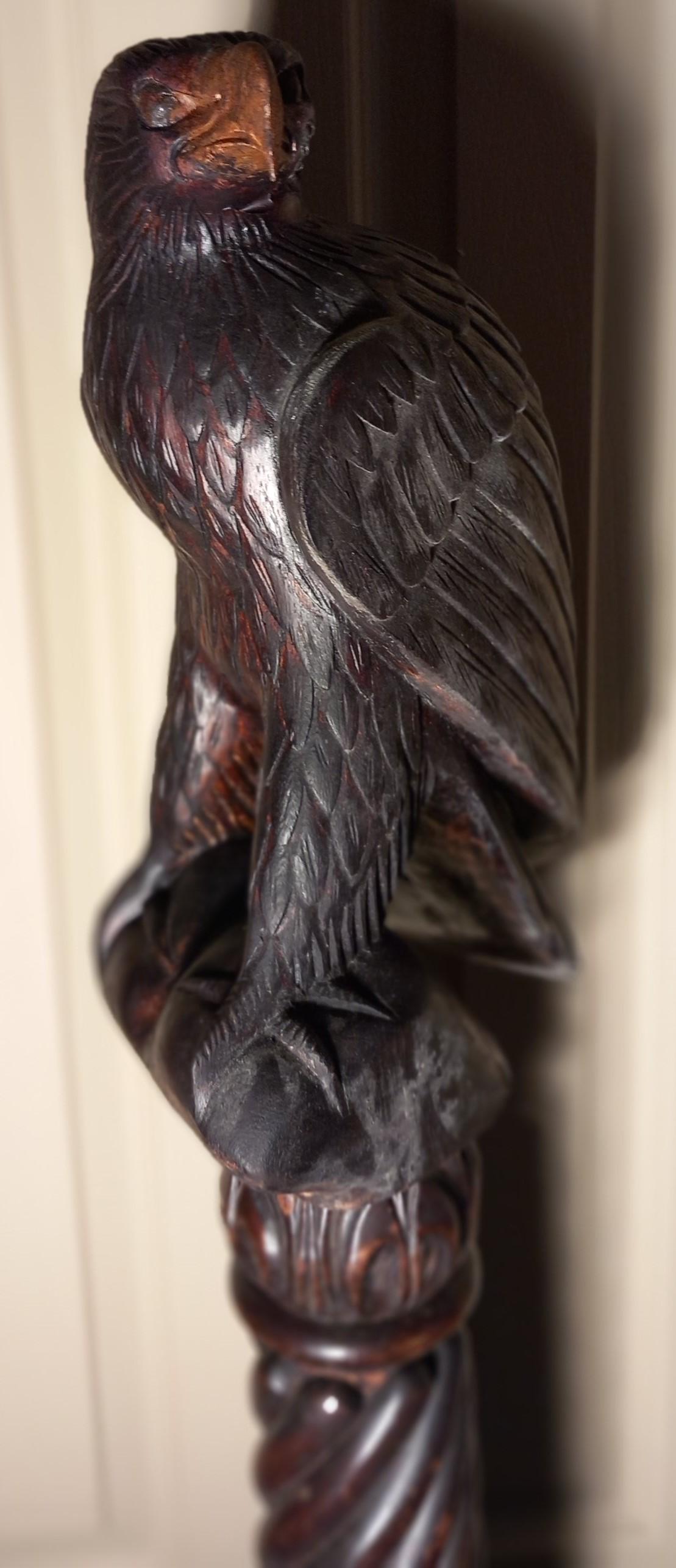 Carved Eagle on Mahogany Stand (1 of 4)
