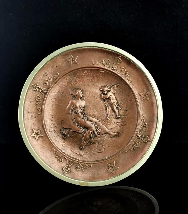 Antique Copper Miniature Tazza, Cupid and Psyche (1 of 10)