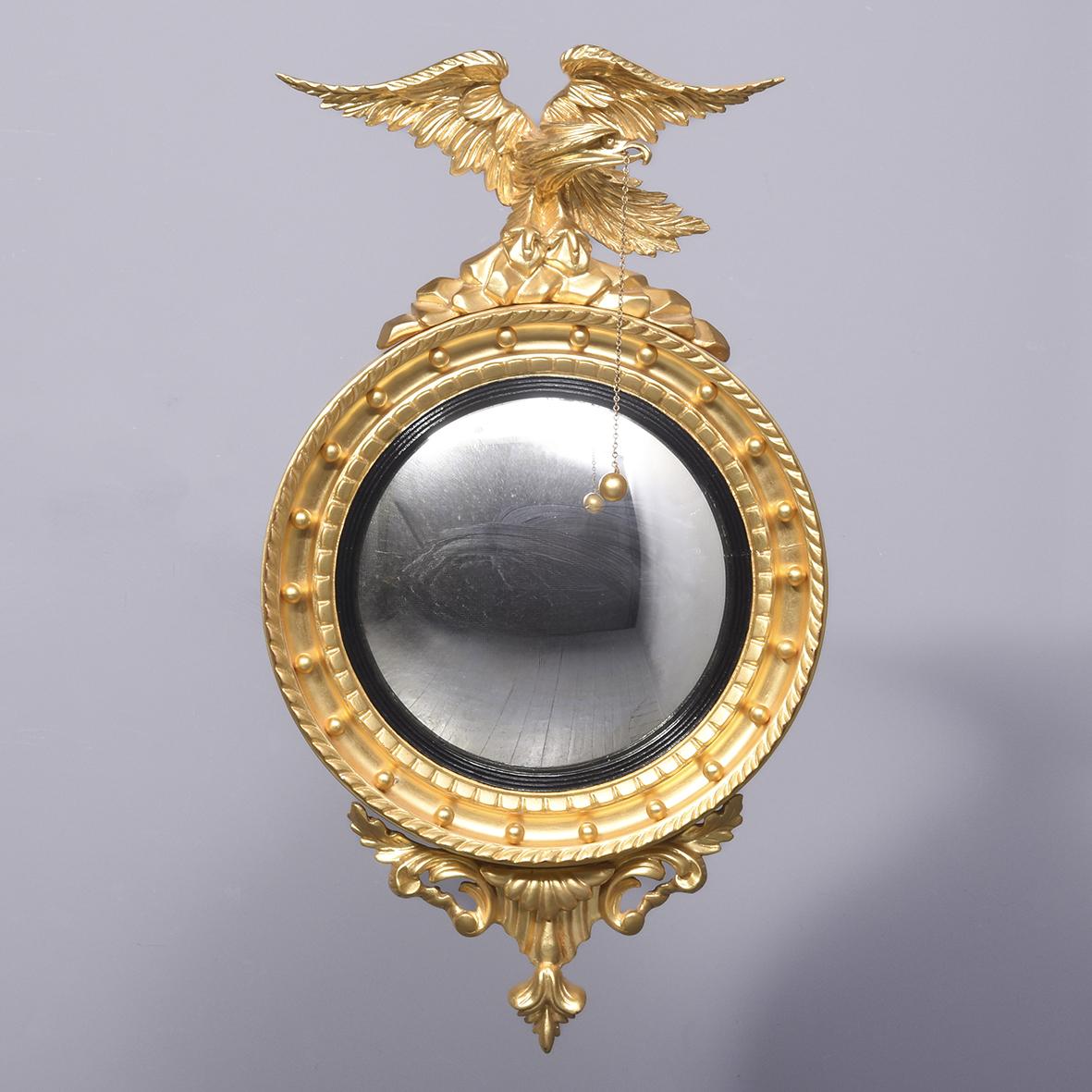 Regency Style Gilded Convex Mirror (1 of 7)