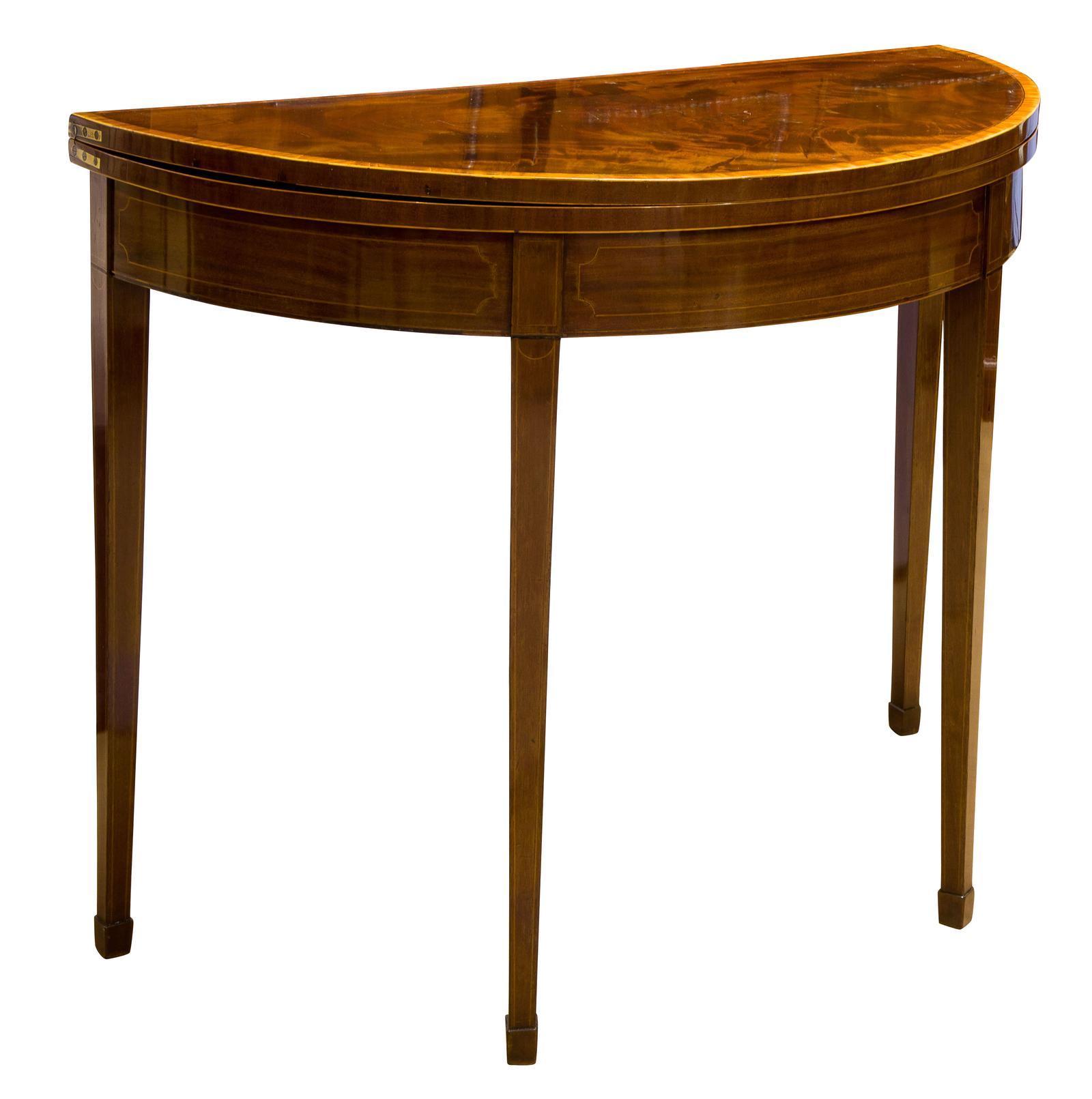 Regency Period Mahogany Demi-lune Card Table (1 of 8) Regency Period Mahogany Demi-lune Card Table (1 of 8)