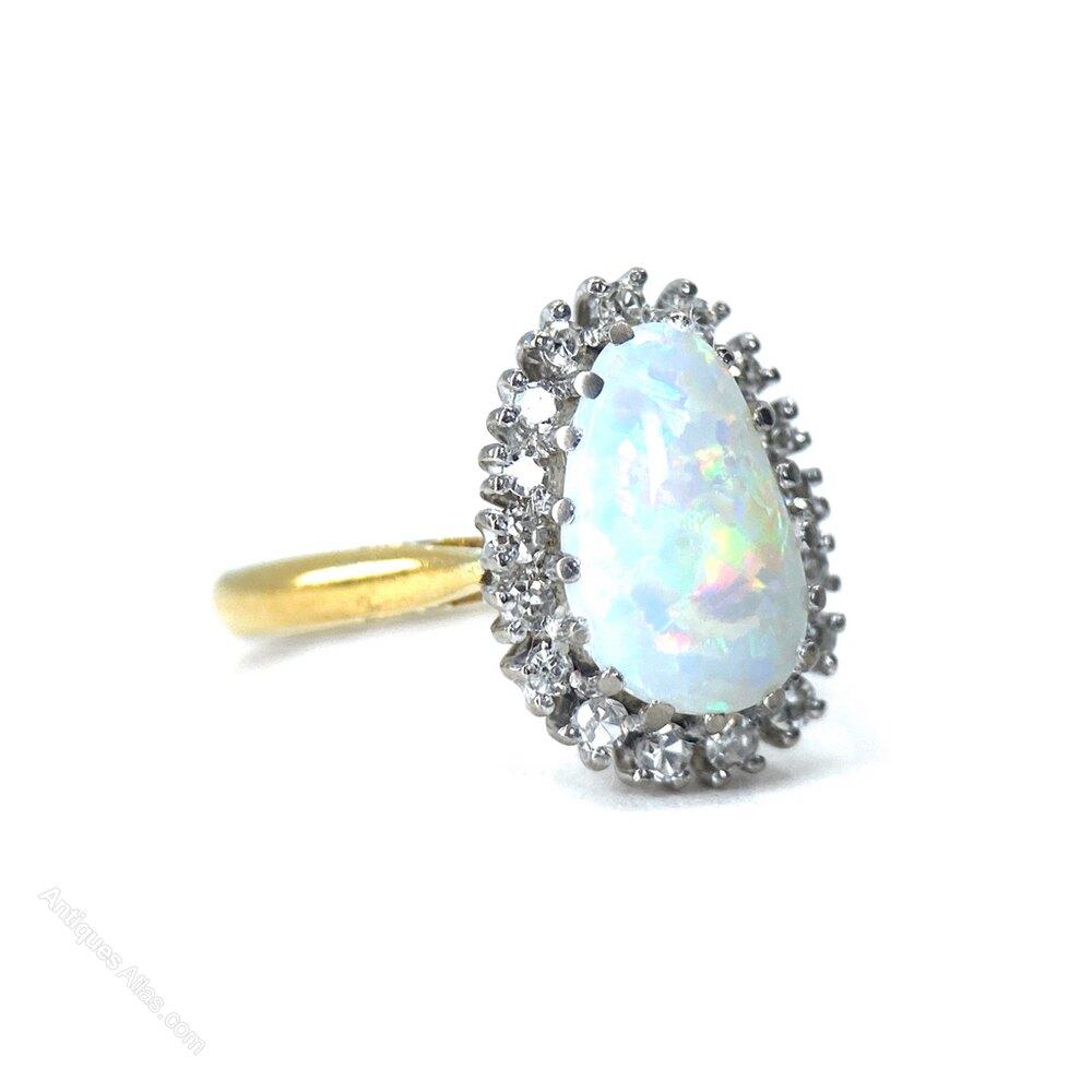 Opal & Diamond Cluster Ring (1 of 3)