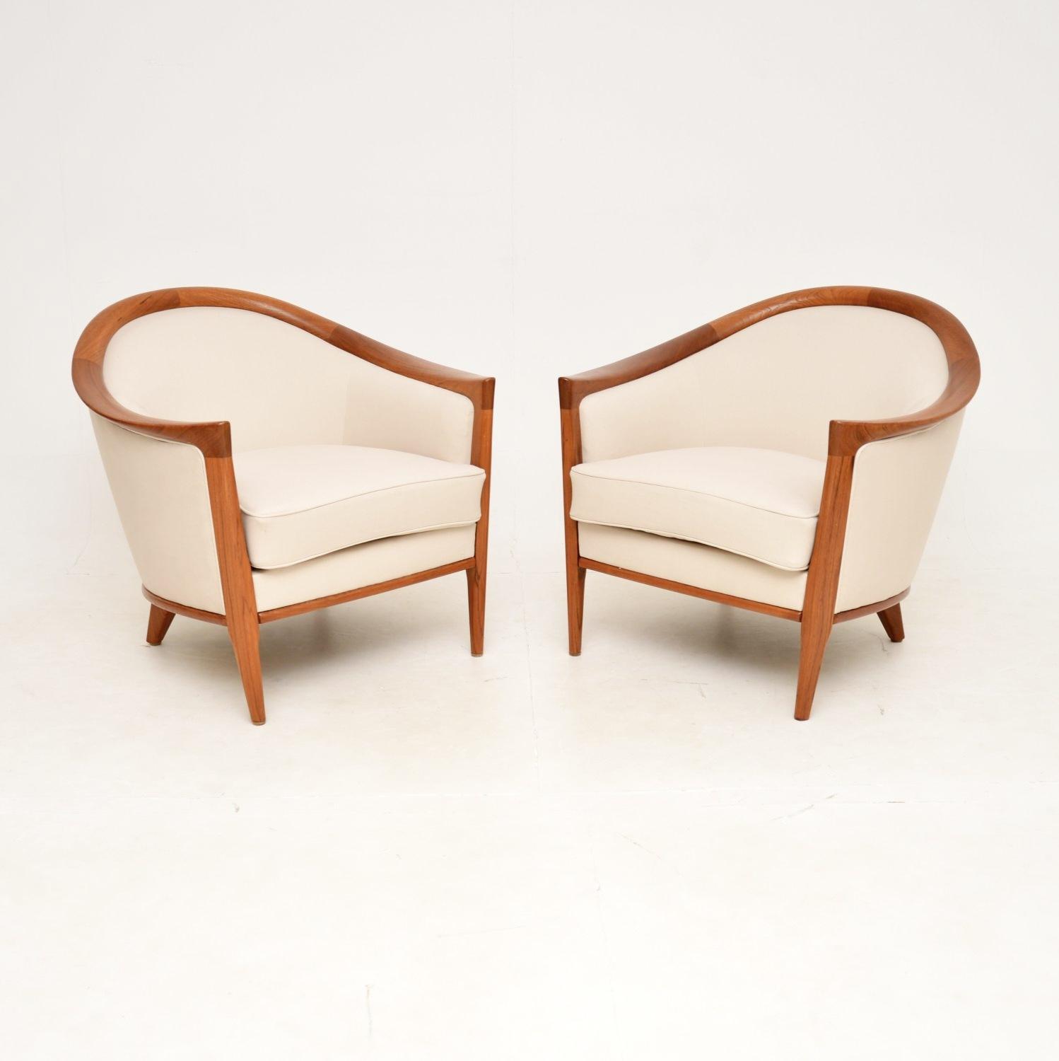 Pair of Swedish Vintage Teak Armchairs by Bertil Fridhagen (1 of 11)