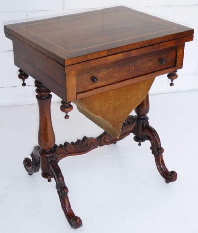 Victorian Rosewood Fold Over Games Table (1 of 7)