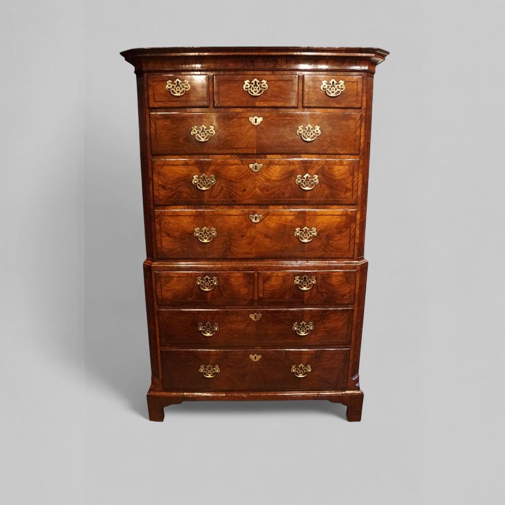 Fine George I Walnut Chest on Chest Early 18th Century (1 of 9)
