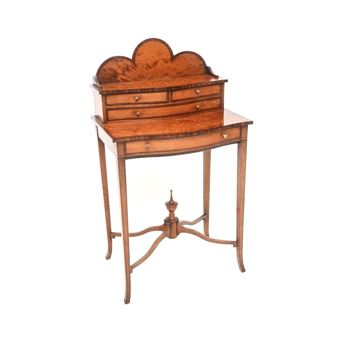 Antique George III Inlaid Satin Wood Bonheur Du Jour (1 of 12) Antique George III Inlaid Satin Wood Bonheur Du Jour (1 of 12)
