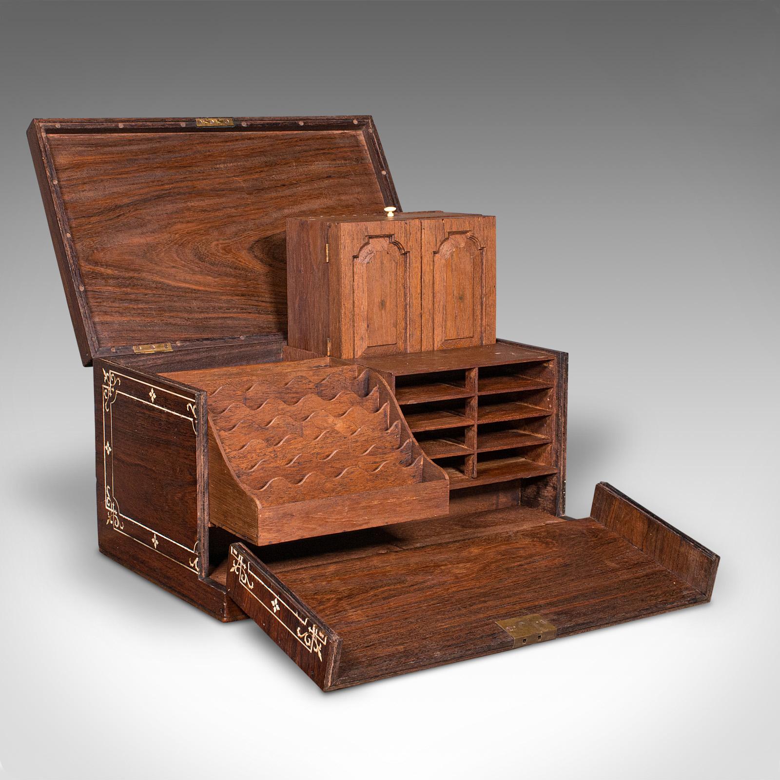 Antique Campaign Correspondence Box, Anglo Indian, Colonial, Writing, Victorian (1 of 12)