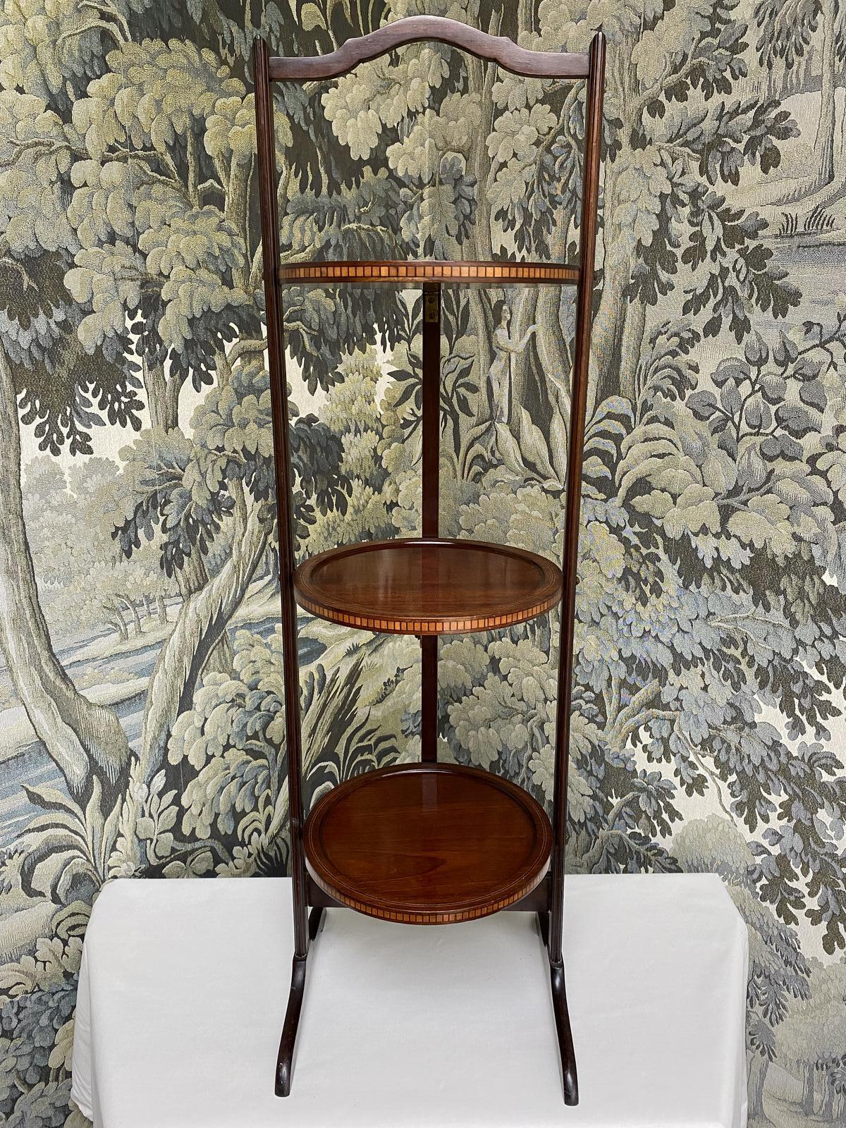 Edwardian Mahogany Folding Cake Stand (1 of 5)