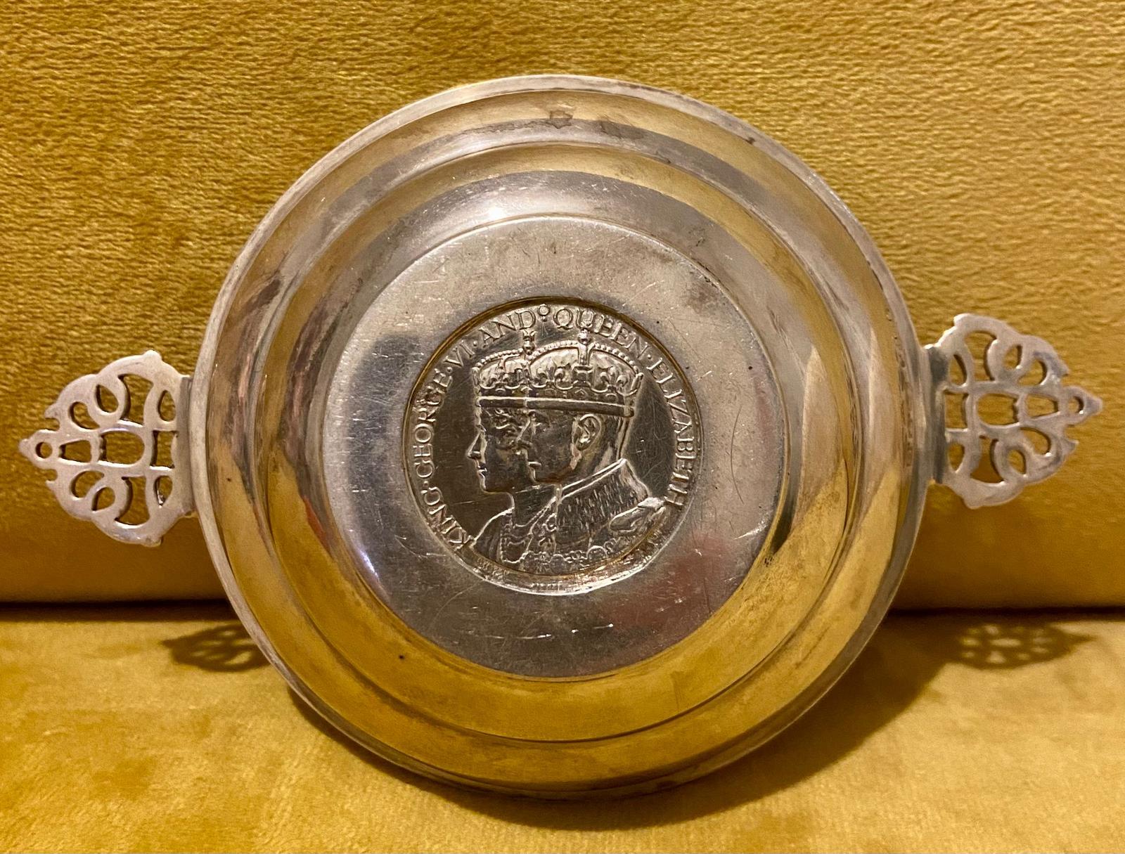1937 Twin Handled Solid Silver Wine Taster Quaich to Commemorate the Coronation George VI Henry Hudson Plante London (1 of 6) 1937 Twin Handled Solid Silver Wine Taster Quaich to Commemorate the Coronation George VI Henry Hudson Plante London (1 of 6)